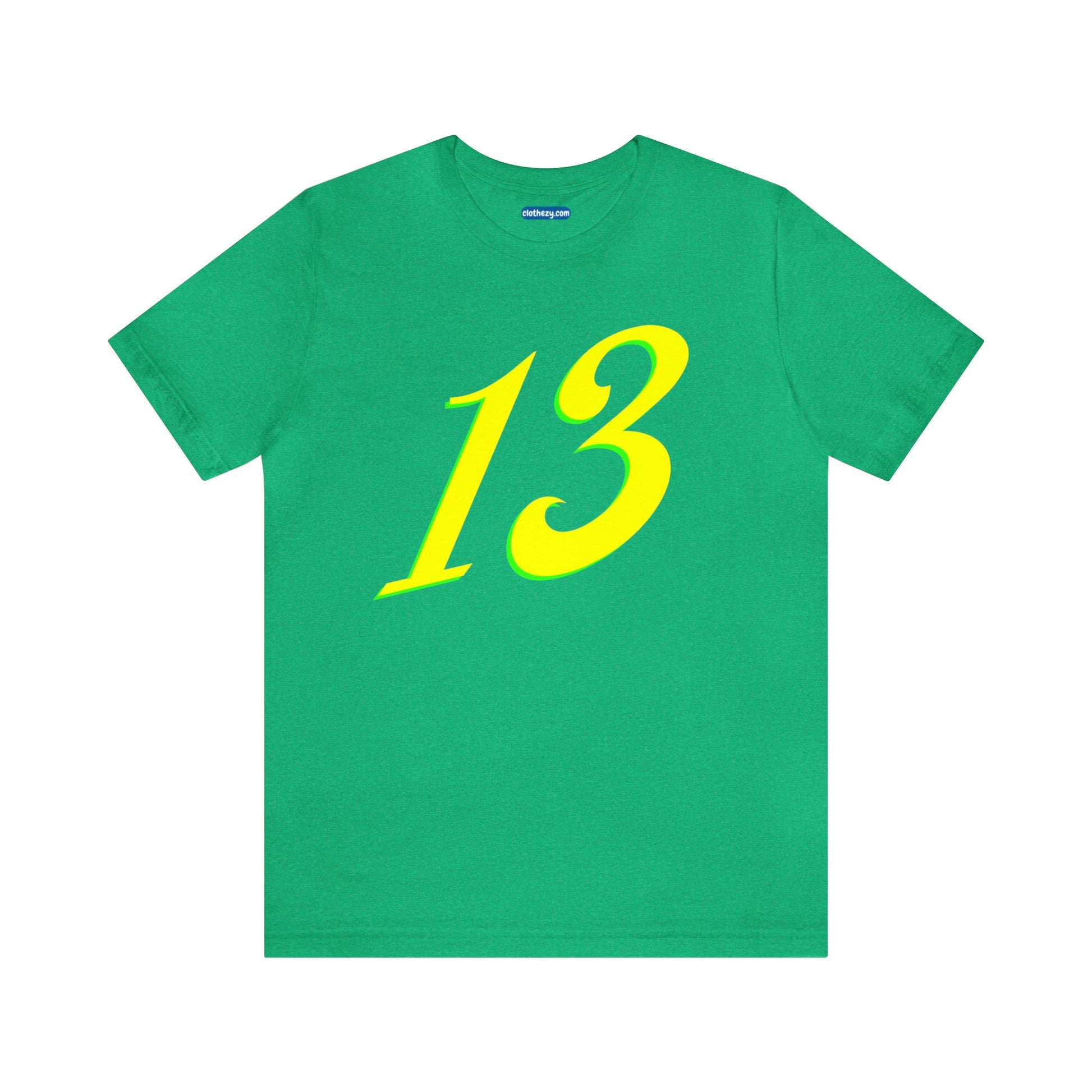 Number 13 Design - Soft Cotton Tee for birthdays and celebrations, Gift for friends and family, Multiple Options by clothezy.com in Royal Blue Heather Size Small - Buy Now