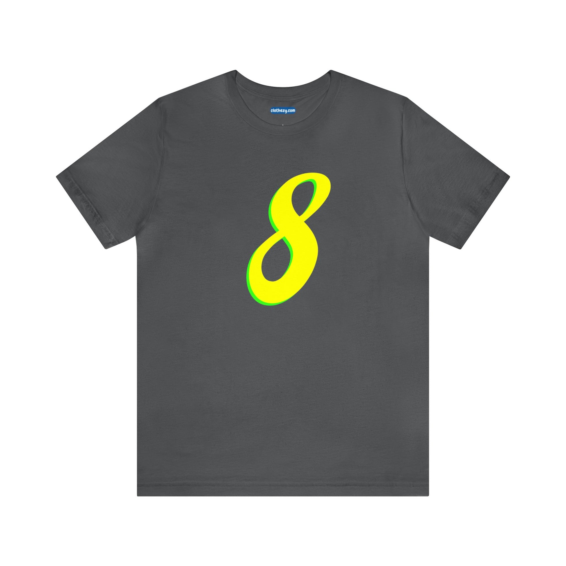 Number 8 Design - Soft Cotton Tee for birthdays and celebrations, Gift for friends and family, Multiple Options by clothezy.com in Black Size Small - Buy Now