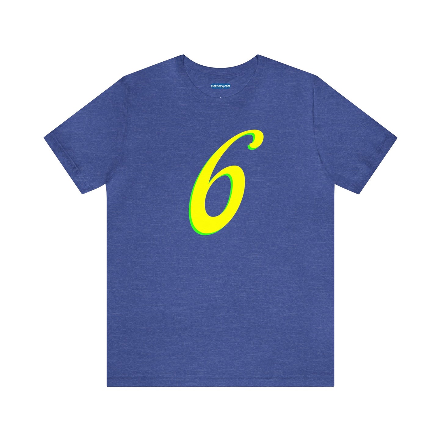 Number 6 Design - Soft Cotton Tee for birthdays and celebrations, Gift for friends and family, Multiple Options by clothezy.com in Navy Size Small - Buy Now