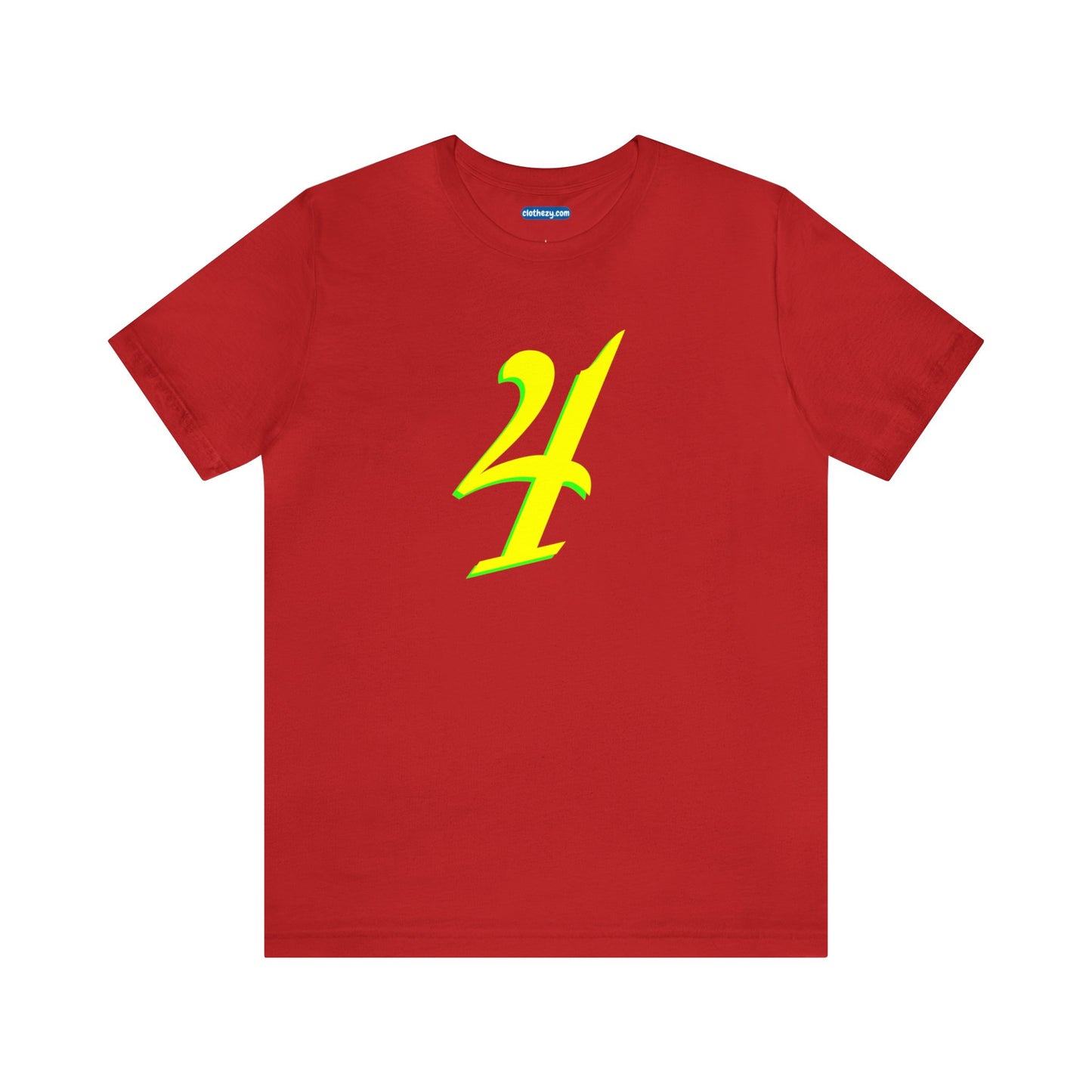 Number 4 Design - Soft Cotton Tee for birthdays and celebrations, Gift for friends and family, Multiple Options by clothezy.com in Red Size Small - Buy Now