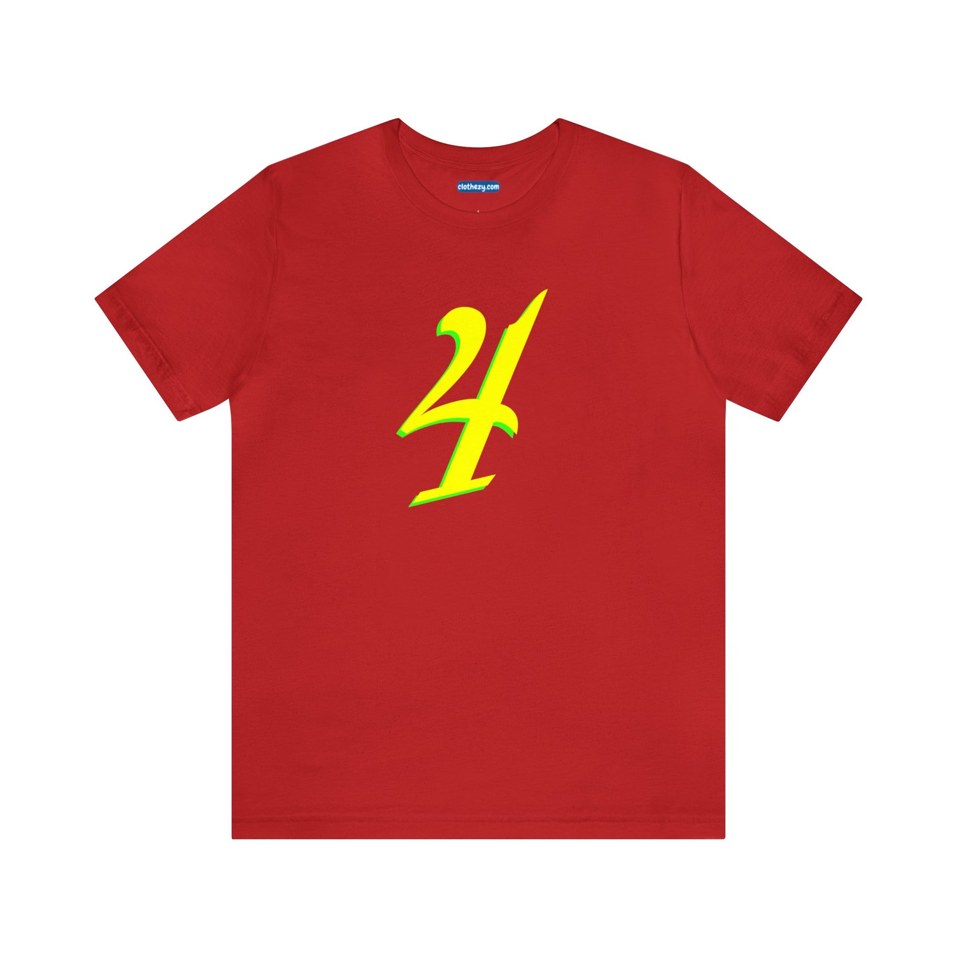 Number 4 Design - Soft Cotton Tee for birthdays and celebrations, Gift for friends and family, Multiple Options by clothezy.com in Red Size Small - Buy Now