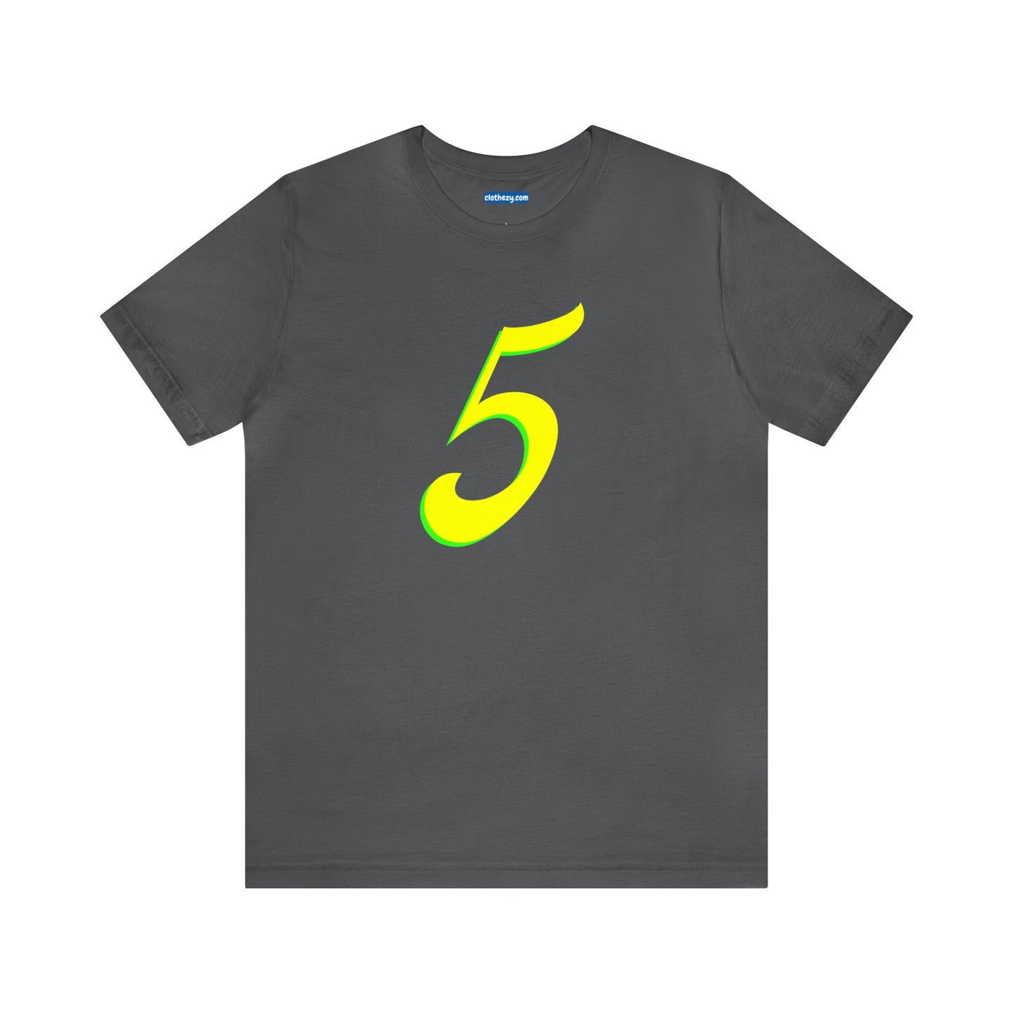 Number 5 Design - Soft Cotton Tee for birthdays and celebrations, Gift for friends and family, Multiple Options by clothezy.com in Black Size Small - Buy Now