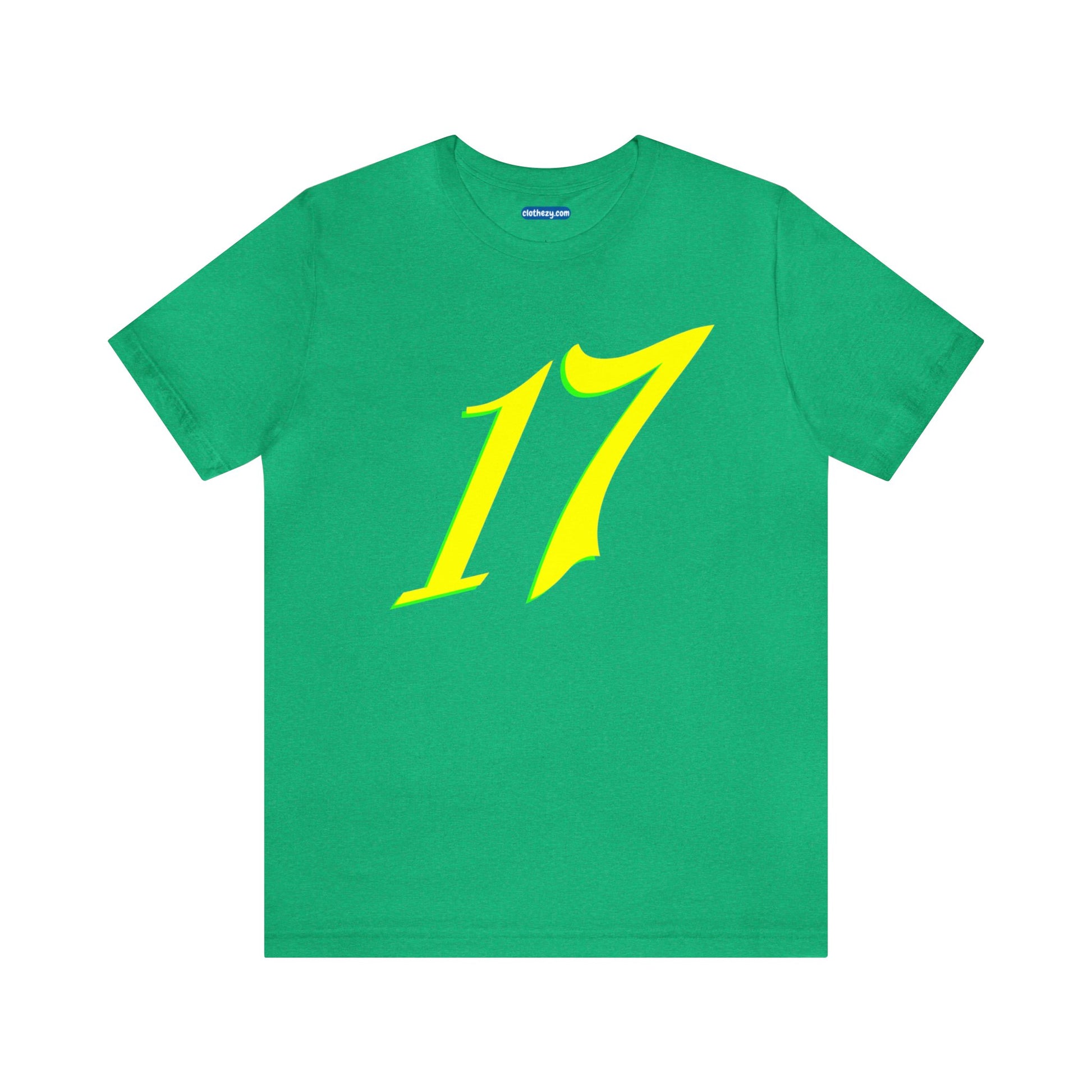 Number 17 Design - Soft Cotton Tee for birthdays and celebrations, Gift for friends and family, Multiple Options by clothezy.com in Royal Blue Heather Size Small - Buy Now