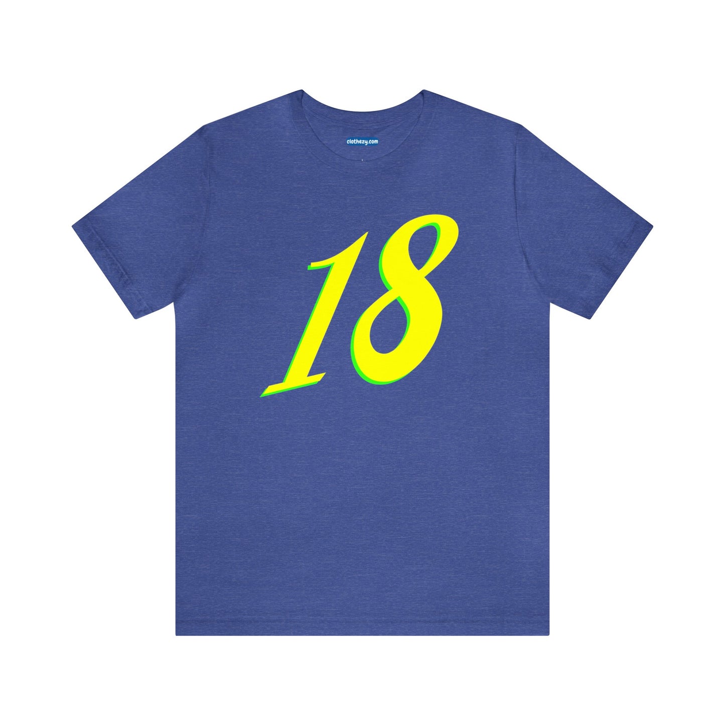 Number 18 Design - Soft Cotton Tee for birthdays and celebrations, Gift for friends and family, Multiple Options by clothezy.com in Royal Blue Heather Size Small - Buy Now