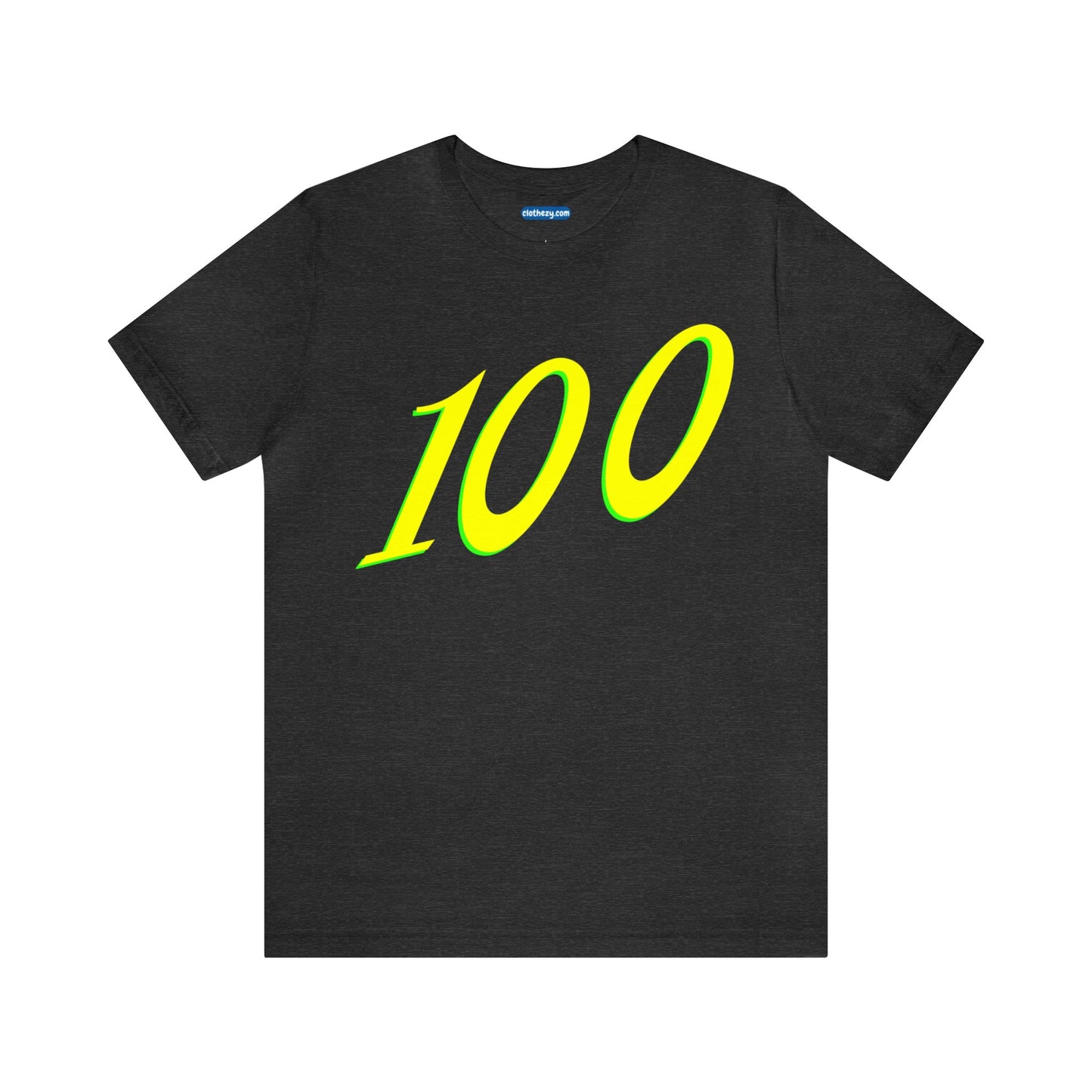 Number 100 Design - Soft Cotton Tee for birthdays and celebrations, Gift for friends and family, Multiple Options by clothezy.com in Dark Grey Heather Size Small - Buy Now