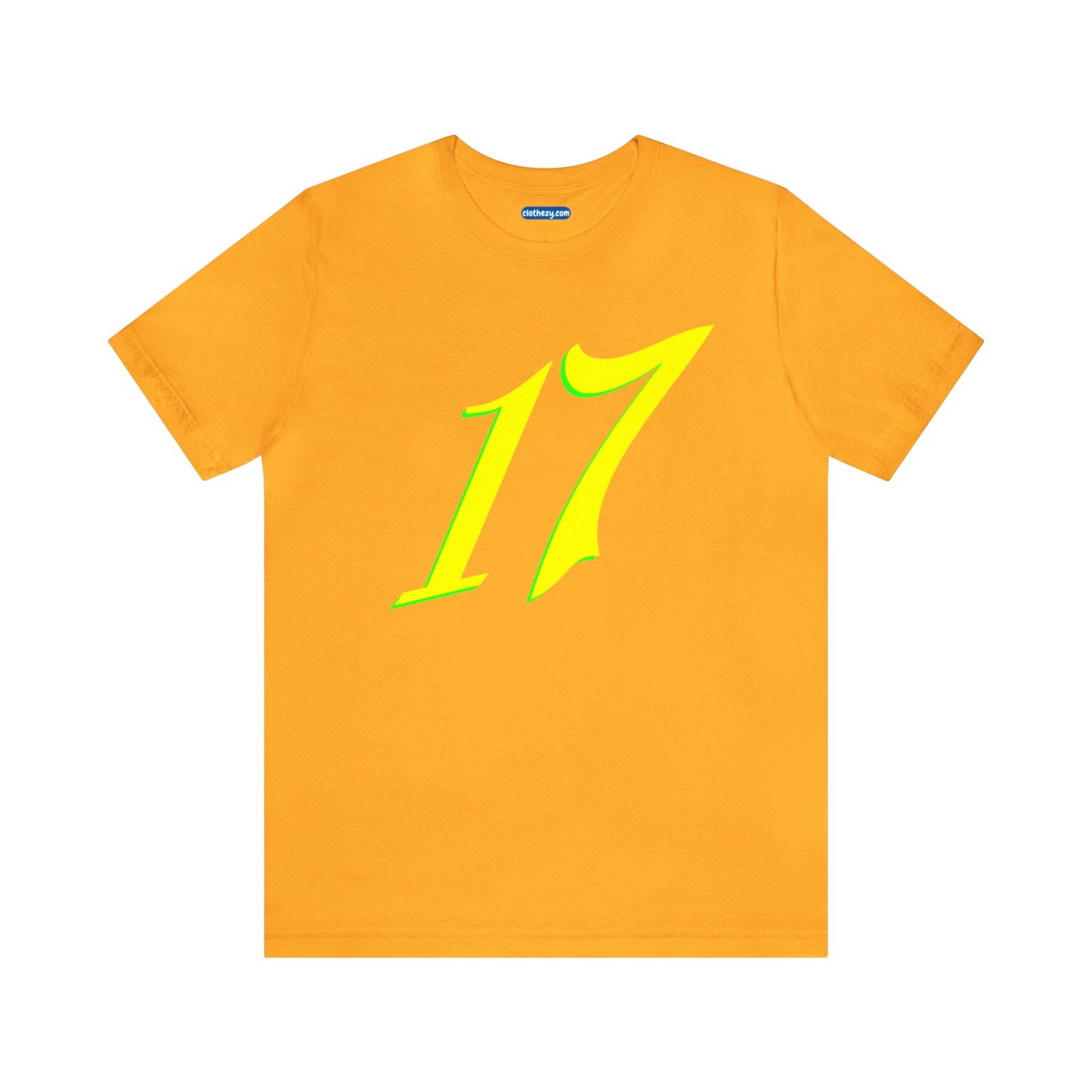 Number 17 Design - Soft Cotton Tee for birthdays and celebrations, Gift for friends and family, Multiple Options by clothezy.com in Green Heather Size Small - Buy Now