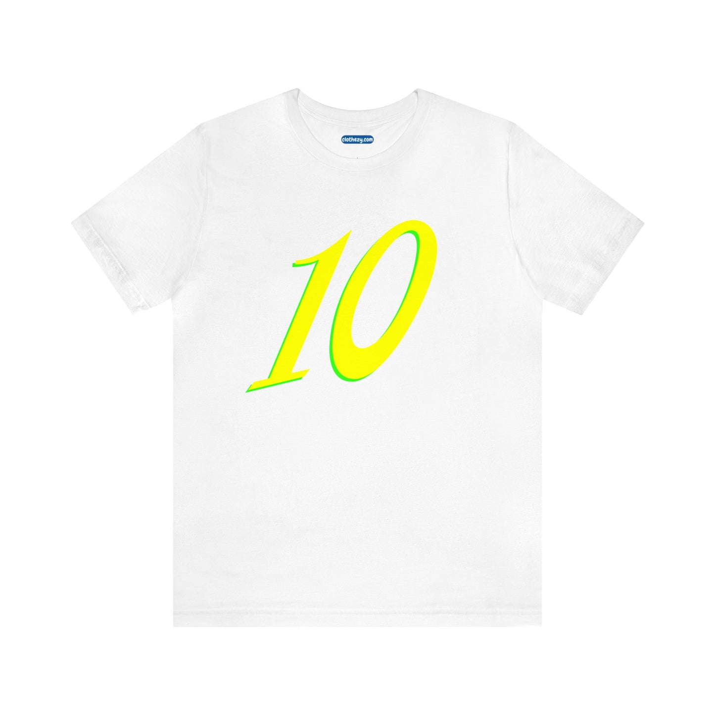 Number 10 Design - Soft Cotton Tee for birthdays and celebrations, Gift for friends and family, Multiple Options by clothezy.com in White Size Small - Buy Now