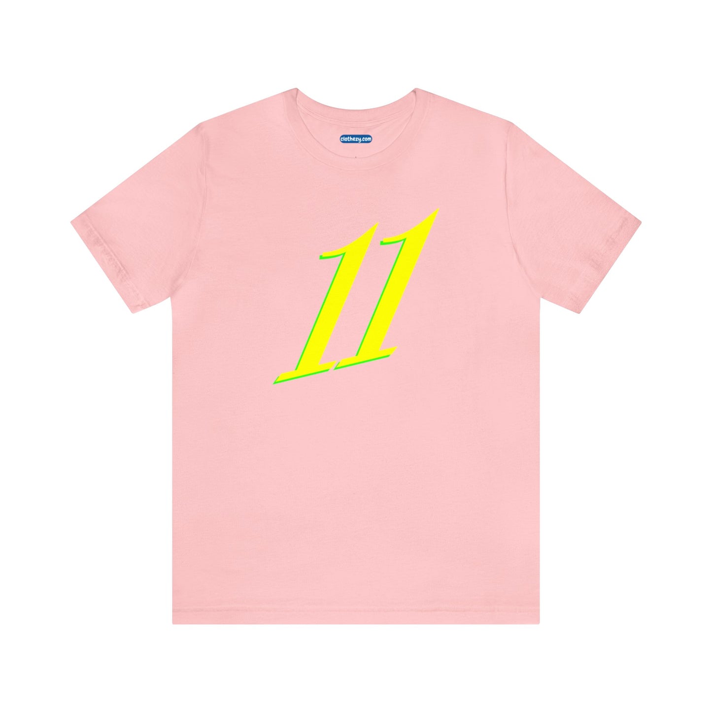 Number 11 Design - Soft Cotton Tee for birthdays and celebrations, Gift for friends and family, Multiple Options by clothezy.com in Pink Size Small - Buy Now