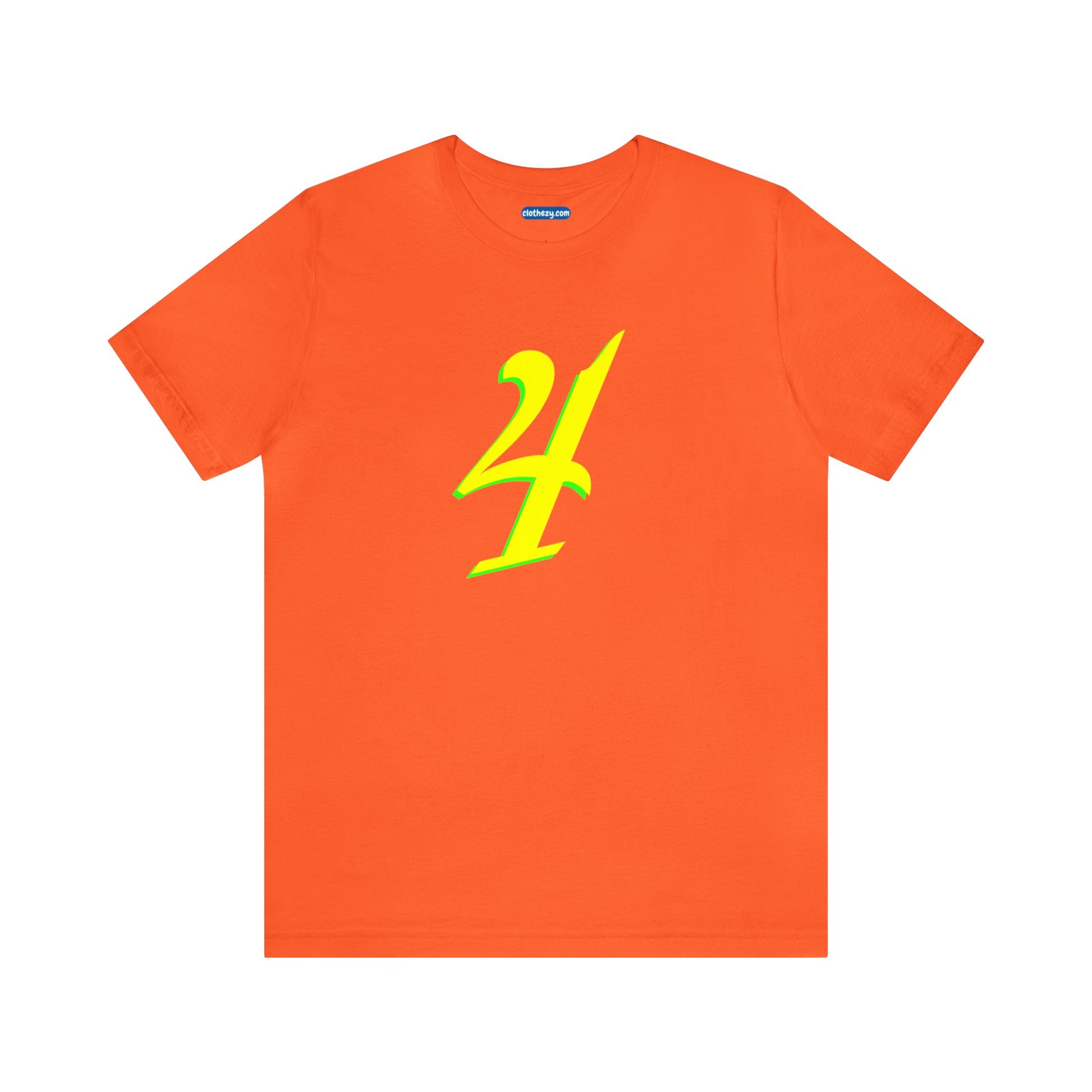 Number 4 Design - Soft Cotton Tee for birthdays and celebrations, Gift for friends and family, Multiple Options by clothezy.com in Orange Size Small - Buy Now