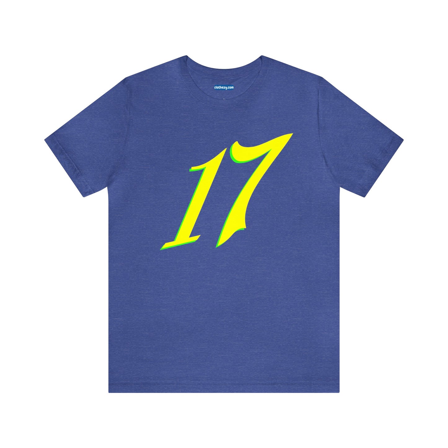 Number 17 Design - Soft Cotton Tee for birthdays and celebrations, Gift for friends and family, Multiple Options by clothezy.com in Navy Size Small - Buy Now