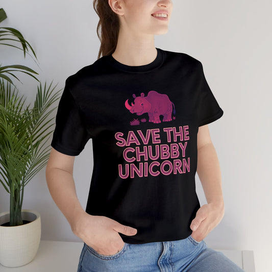 Save the Chubby Unicorn - Unisex Adult Tee by clothezy.com in Black - Buy Now
