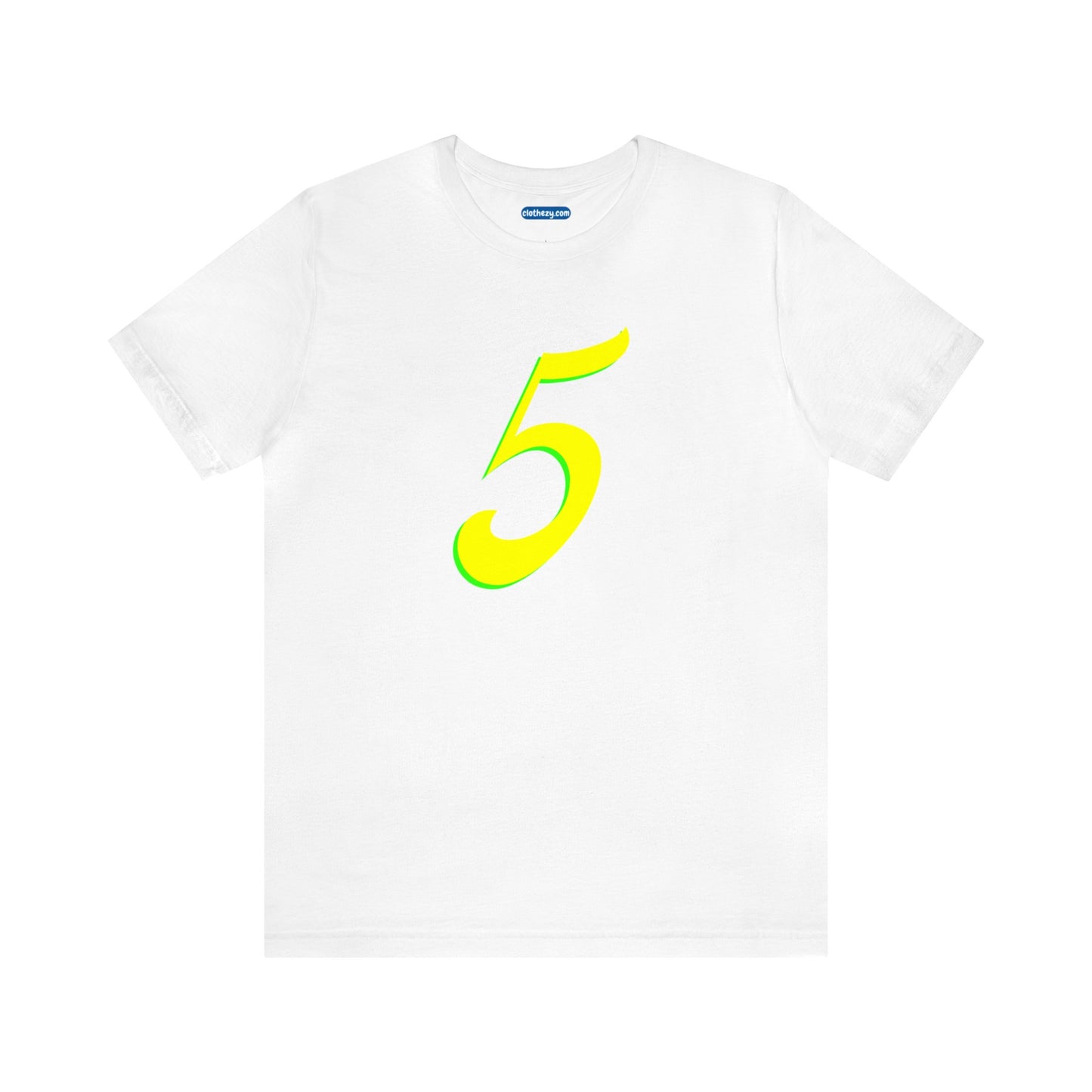 Number 5 Design - Soft Cotton Tee for birthdays and celebrations, Gift for friends and family, Multiple Options by clothezy.com in White Size Small - Buy Now