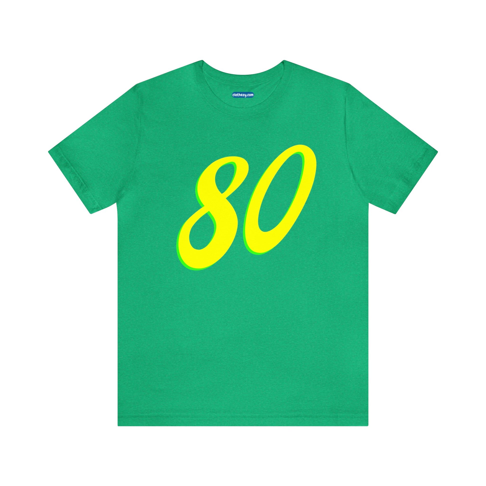 Number 80 Design - Soft Cotton Tee for birthdays and celebrations, Gift for friends and family, Multiple Options by clothezy.com in Royal Blue Heather Size Small - Buy Now