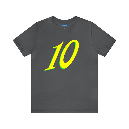 Number 10 Design - Soft Cotton Tee for birthdays and celebrations, Gift for friends and family, Multiple Options by clothezy.com in Asphalt Size Small - Buy Now
