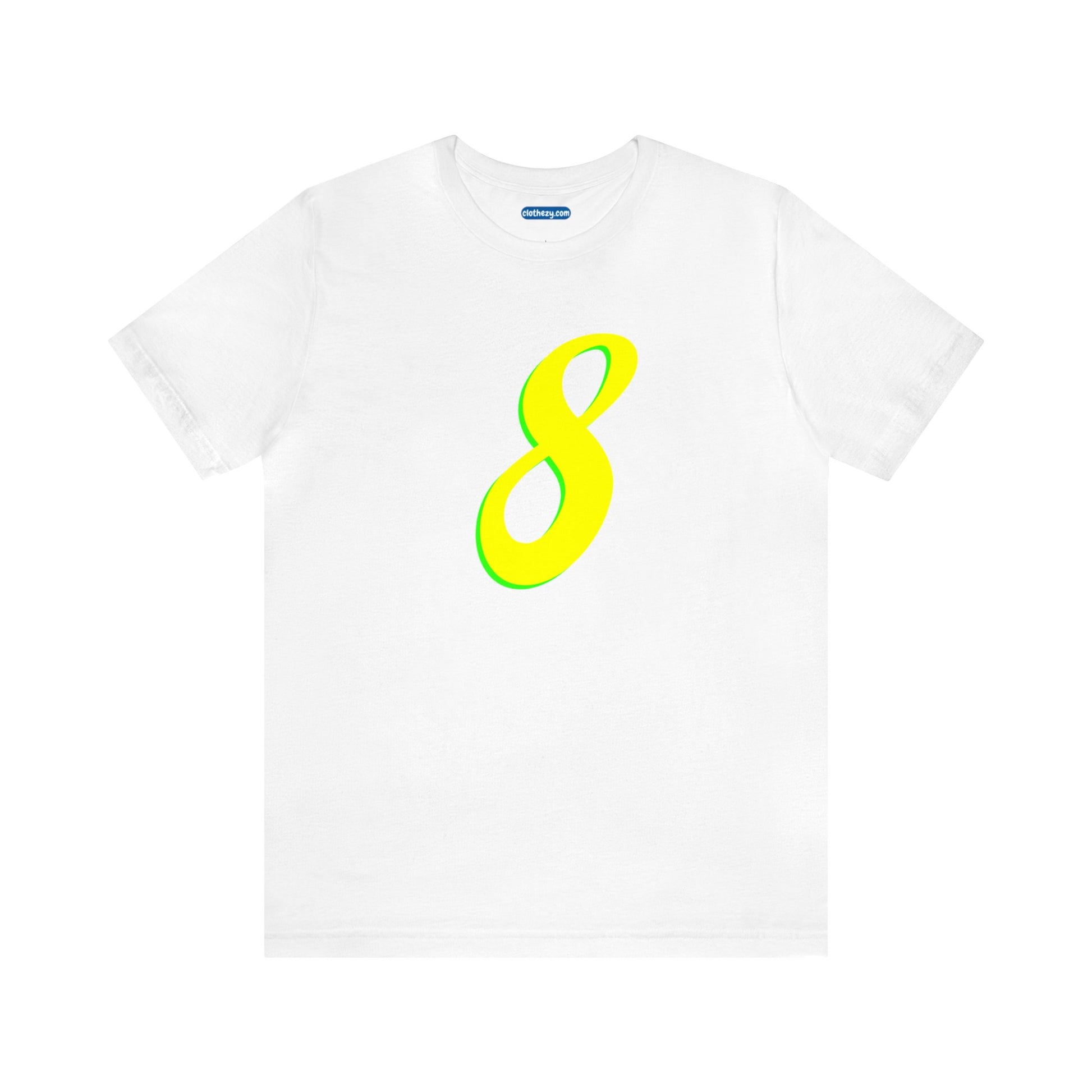 Number 8 Design - Soft Cotton Tee for birthdays and celebrations, Gift for friends and family, Multiple Options by clothezy.com in White Size Small - Buy Now