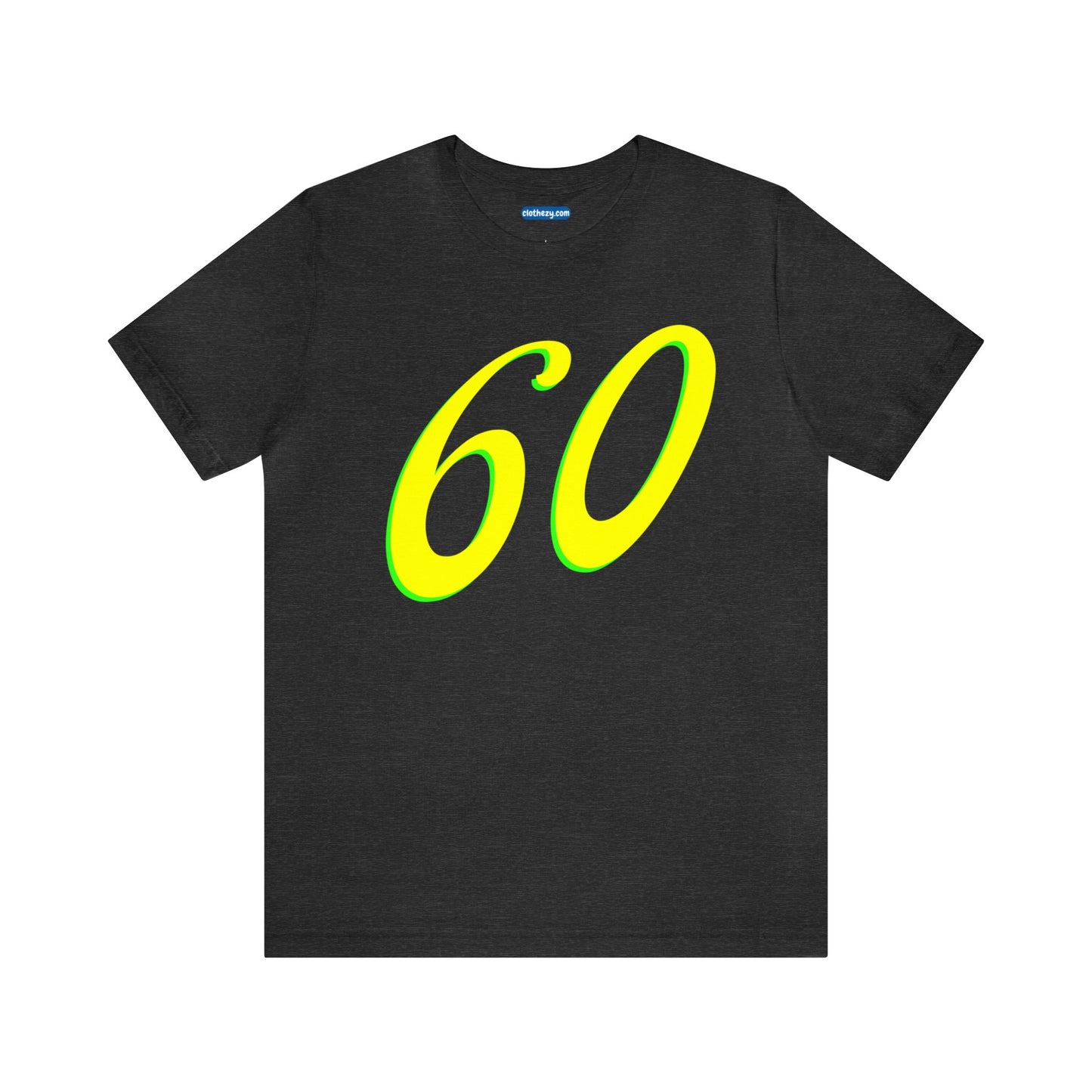 Number 60 Design - Soft Cotton Tee for birthdays and celebrations, Gift for friends and family, Multiple Options by clothezy.com in Dark Grey Heather Size Small - Buy Now