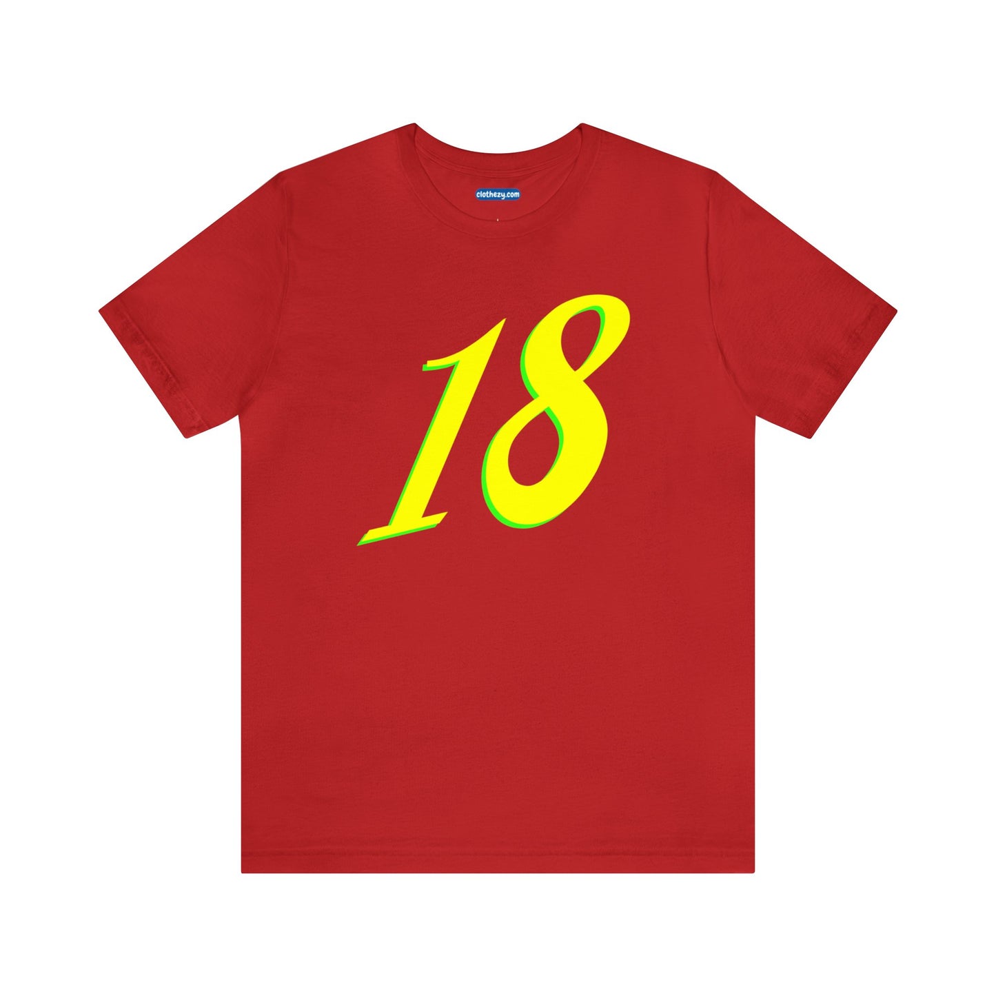 Number 18 Design - Soft Cotton Tee for birthdays and celebrations, Gift for friends and family, Multiple Options by clothezy.com in Red Size Small - Buy Now
