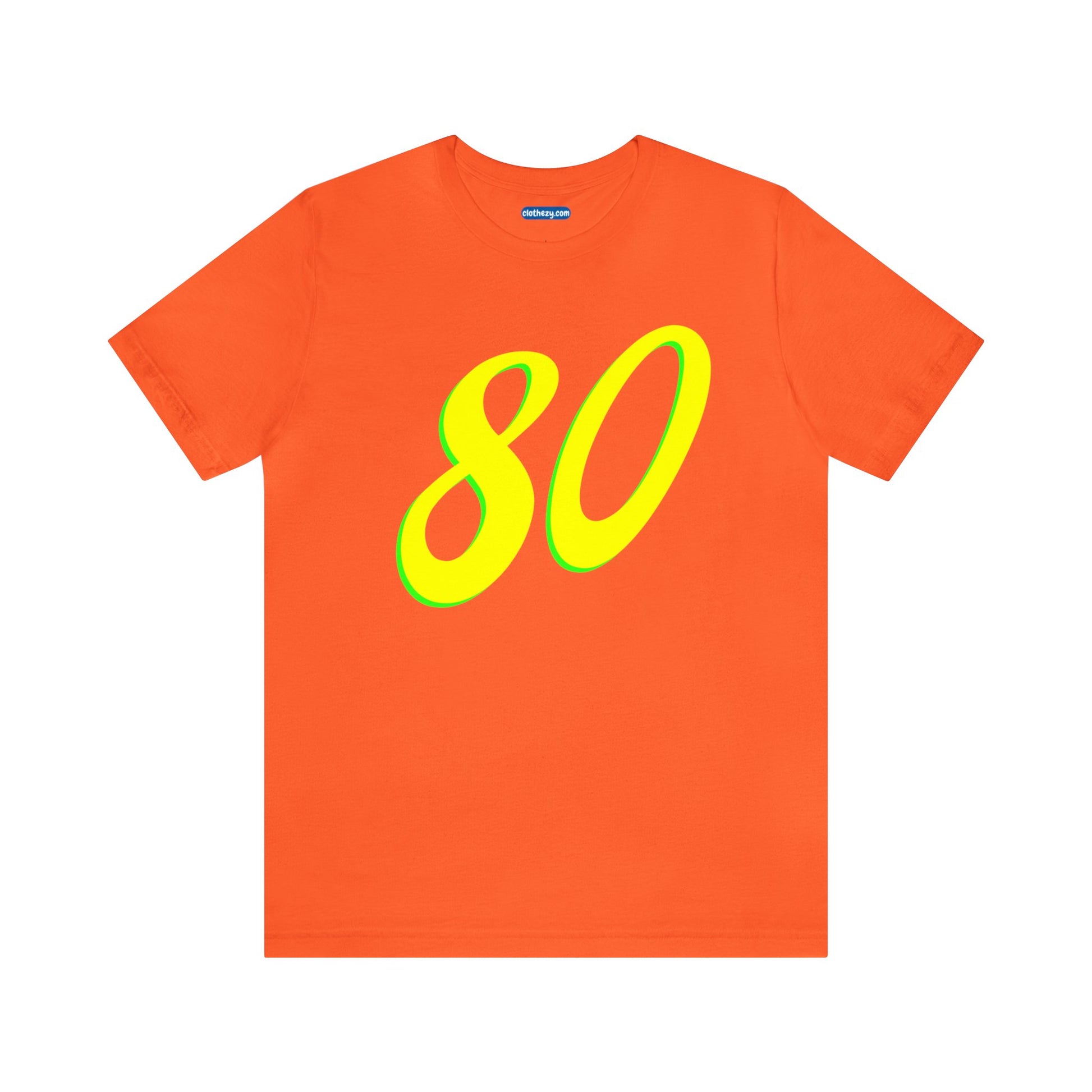 Number 80 Design - Soft Cotton Tee for birthdays and celebrations, Gift for friends and family, Multiple Options by clothezy.com in Pink Size Small - Buy Now