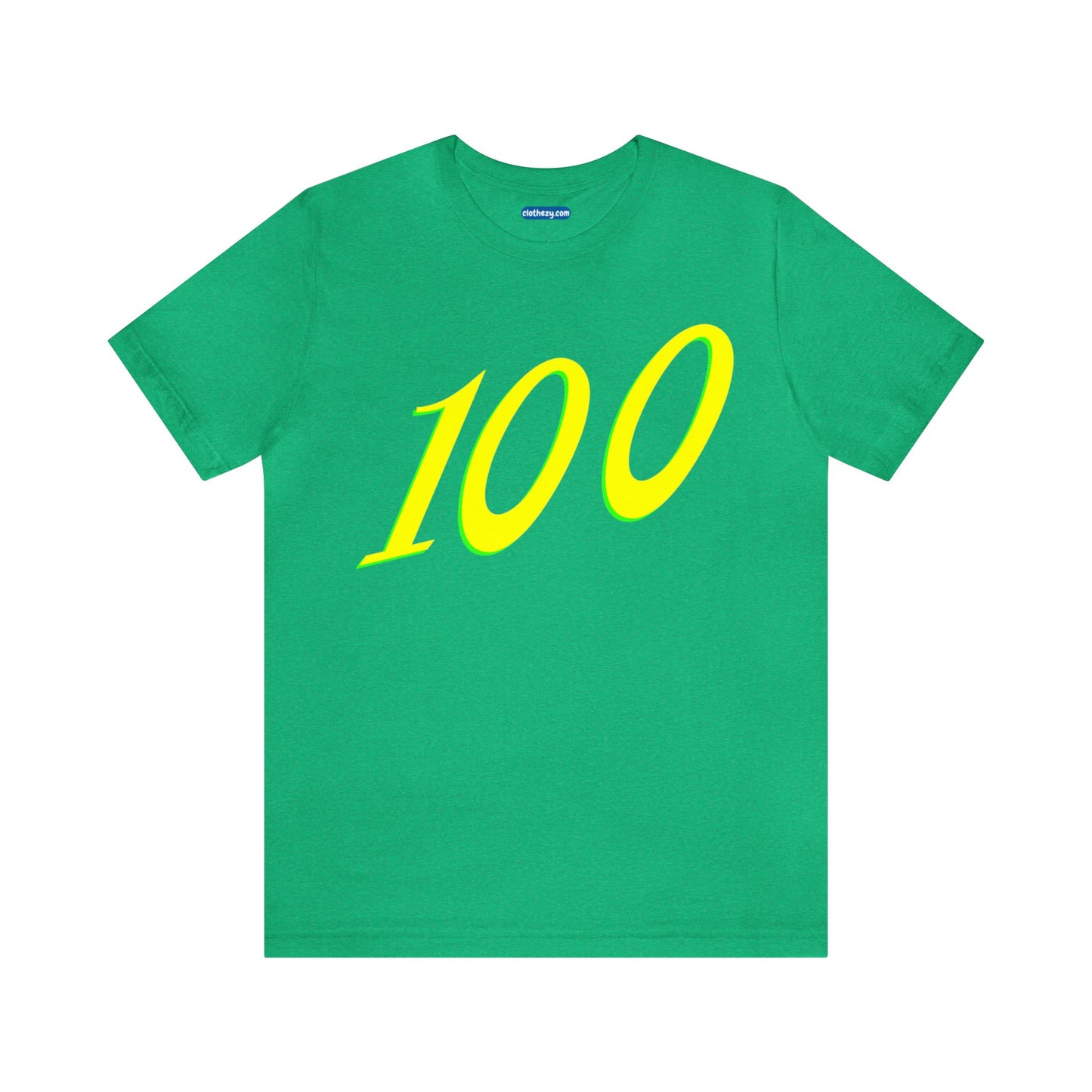 Number 100 Design - Soft Cotton Tee for birthdays and celebrations, Gift for friends and family, Multiple Options by clothezy.com in Green Heather Size Small - Buy Now