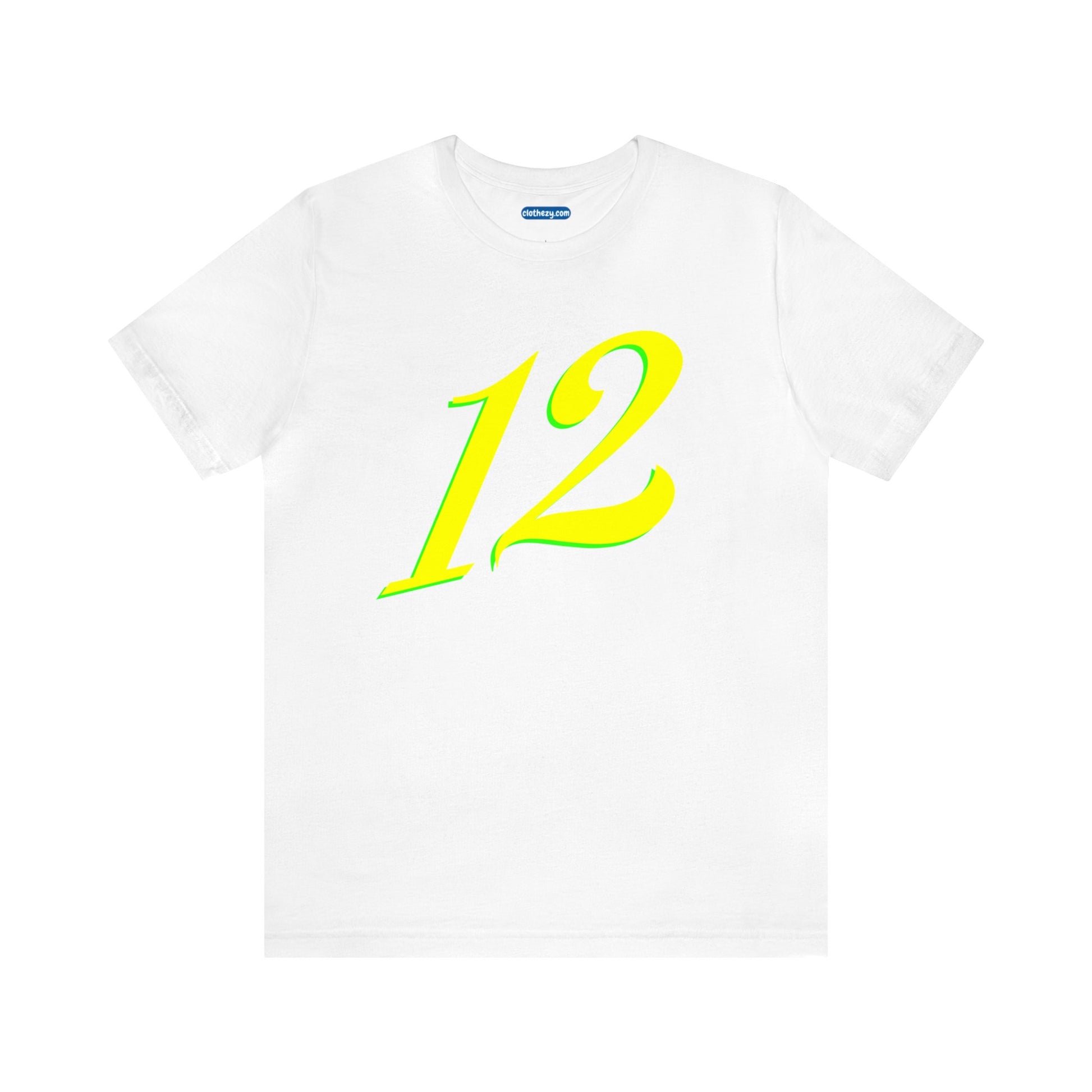 Number 12 Design - Soft Cotton Tee for birthdays and celebrations, Gift for friends and family, Multiple Options by clothezy.com in White Size Small - Buy Now