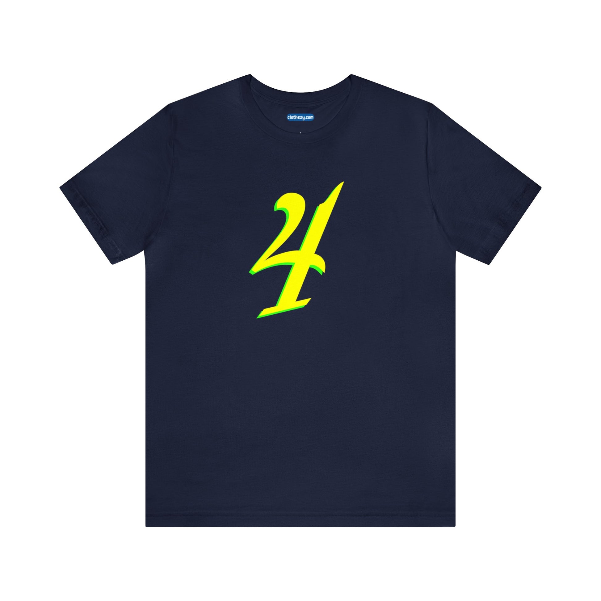 Number 4 Design - Soft Cotton Tee for birthdays and celebrations, Gift for friends and family, Multiple Options by clothezy.com in Navy Size Small - Buy Now