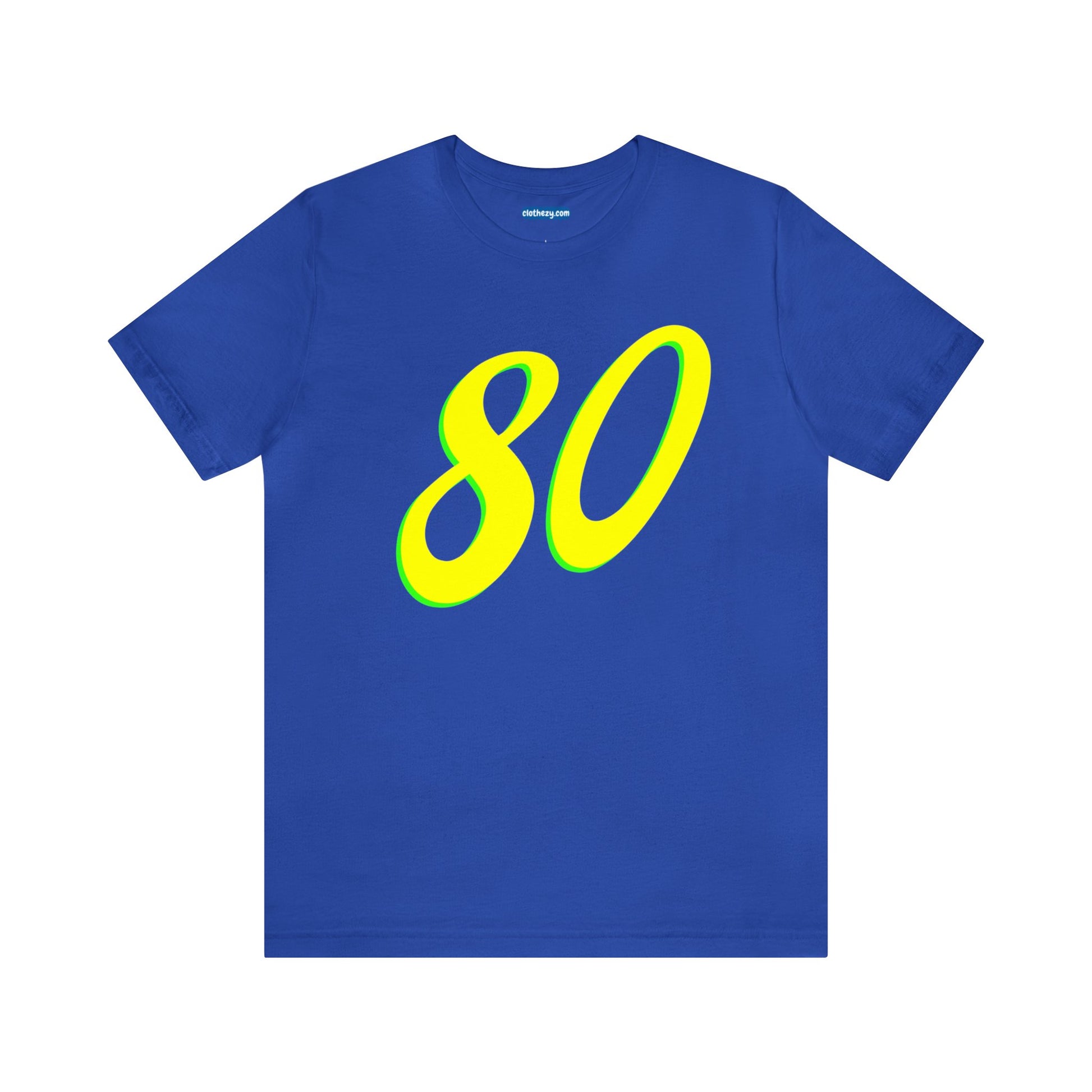 Number 80 Design - Soft Cotton Tee for birthdays and celebrations, Gift for friends and family, Multiple Options by clothezy.com in White Size Small - Buy Now
