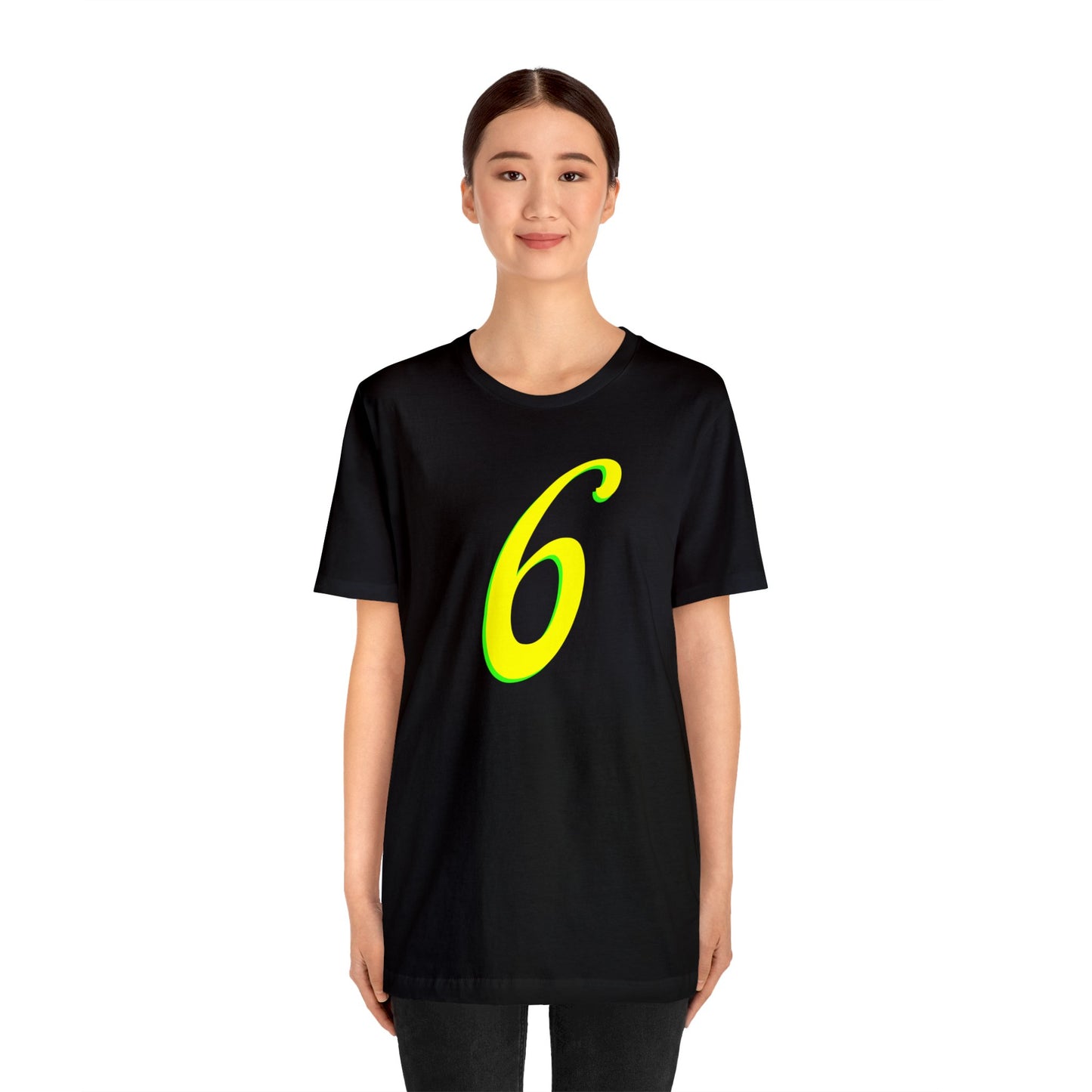 Number 6 Design - Soft Cotton Tee for birthdays and celebrations, Gift for friends and family, Multiple Options by clothezy.com in Black Size Medium - Buy Now