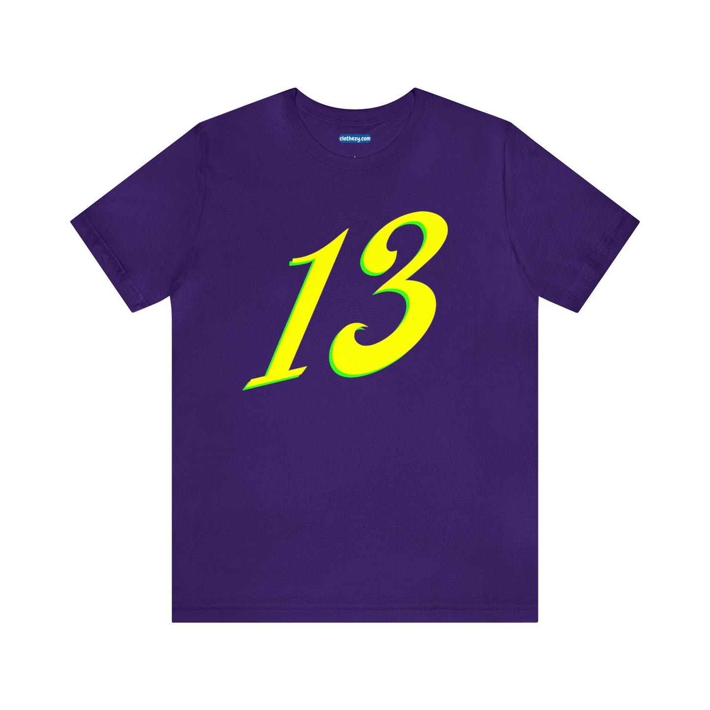 Number 13 Design - Soft Cotton Tee for birthdays and celebrations, Gift for friends and family, Multiple Options by clothezy.com in Purple Size Small - Buy Now