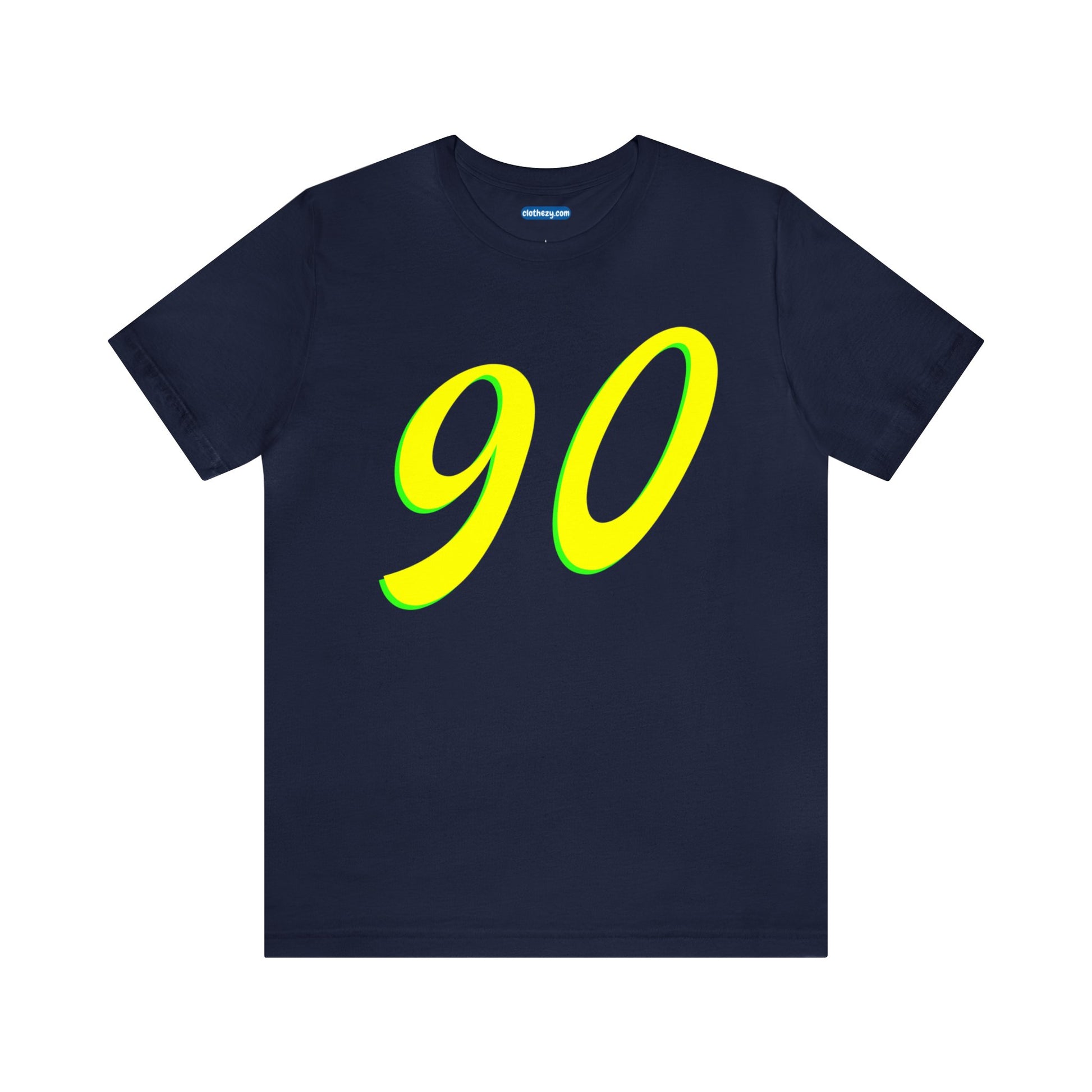Number 90 Design - Soft Cotton Tee for birthdays and celebrations, Gift for friends and family, Multiple Options by clothezy.com in Orange Size Small - Buy Now