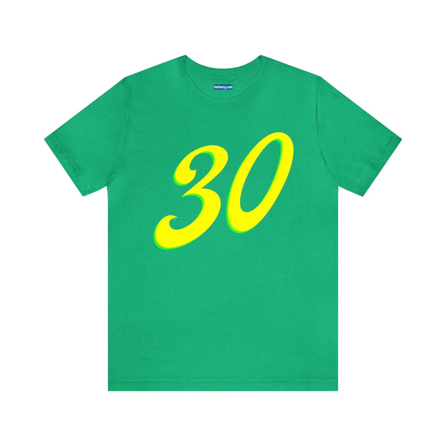 Number 30 Design - Soft Cotton Tee for birthdays and celebrations, Gift for friends and family, Multiple Options by clothezy.com in Green Heather Size Small - Buy Now