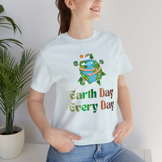 Earth Day Every Day Graphic Tee - Soft Cotton Adult Unisex T-Shirt by clothezy.com in Grey Heather Size Small - Buy Now
