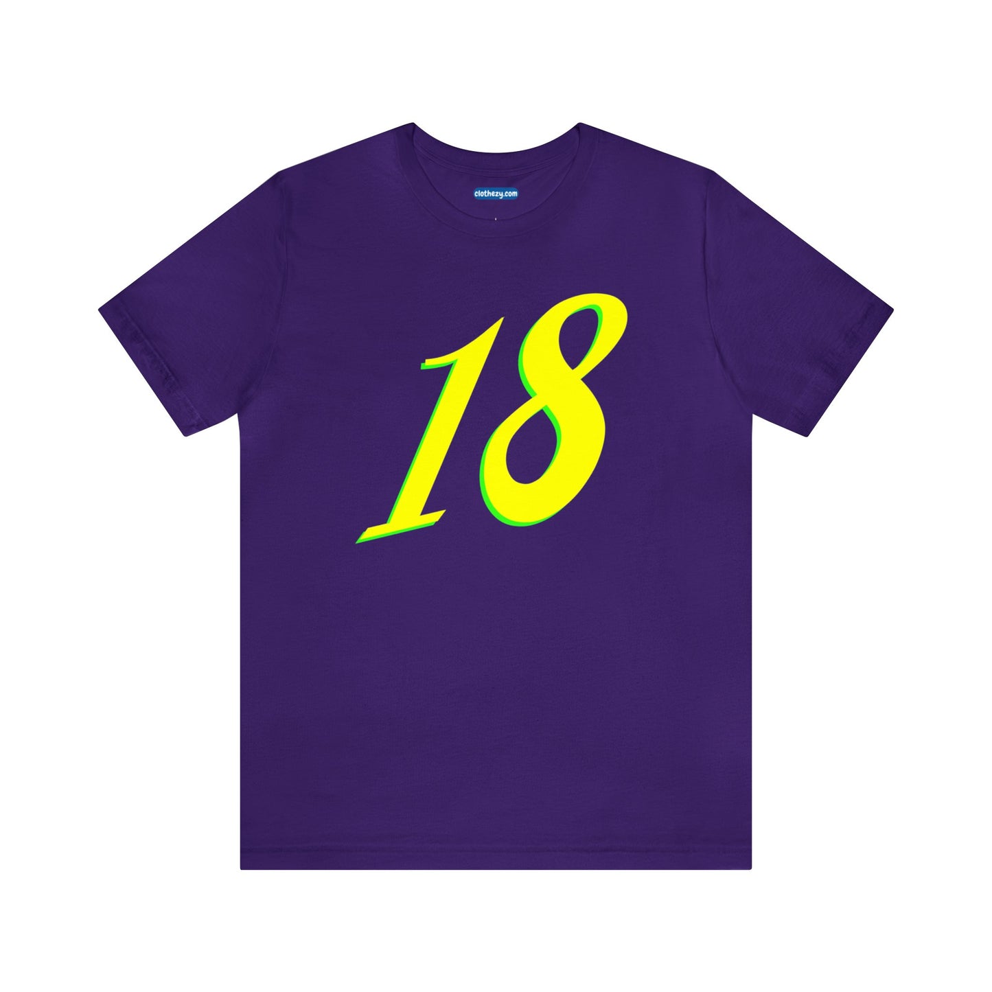 Number 18 Design - Soft Cotton Tee for birthdays and celebrations, Gift for friends and family, Multiple Options by clothezy.com in Purple Size Small - Buy Now