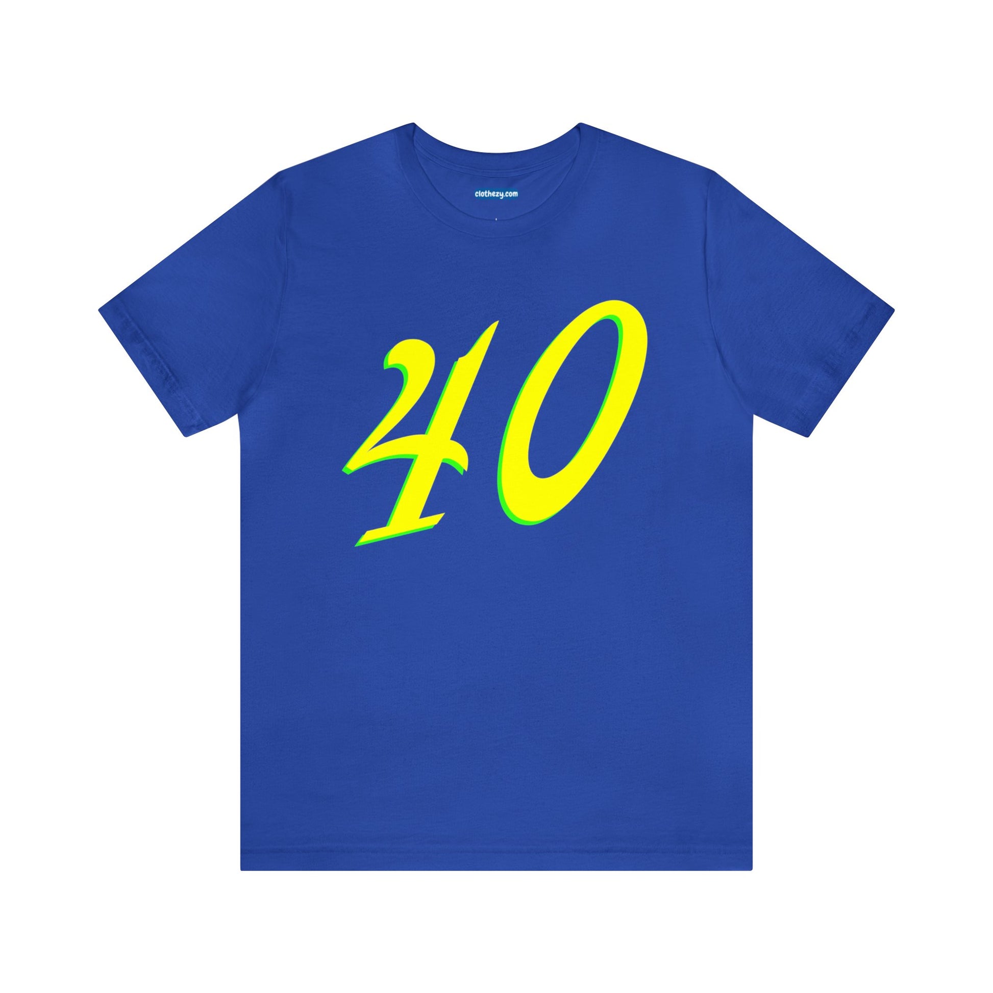 Number 40 Design - Soft Cotton Tee for birthdays and celebrations, Gift for friends and family, Multiple Options by clothezy.com in Royal Blue Size Small - Buy Now