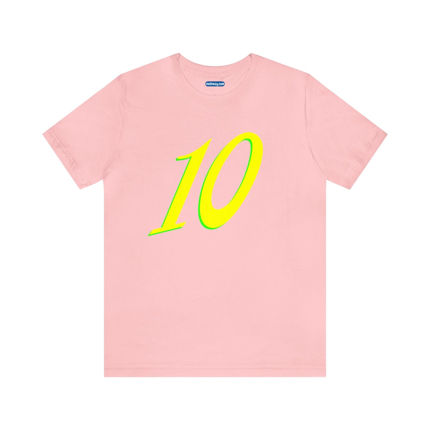 Number 10 Design - Soft Cotton Tee for birthdays and celebrations, Gift for friends and family, Multiple Options by clothezy.com in Pink Size Small - Buy Now