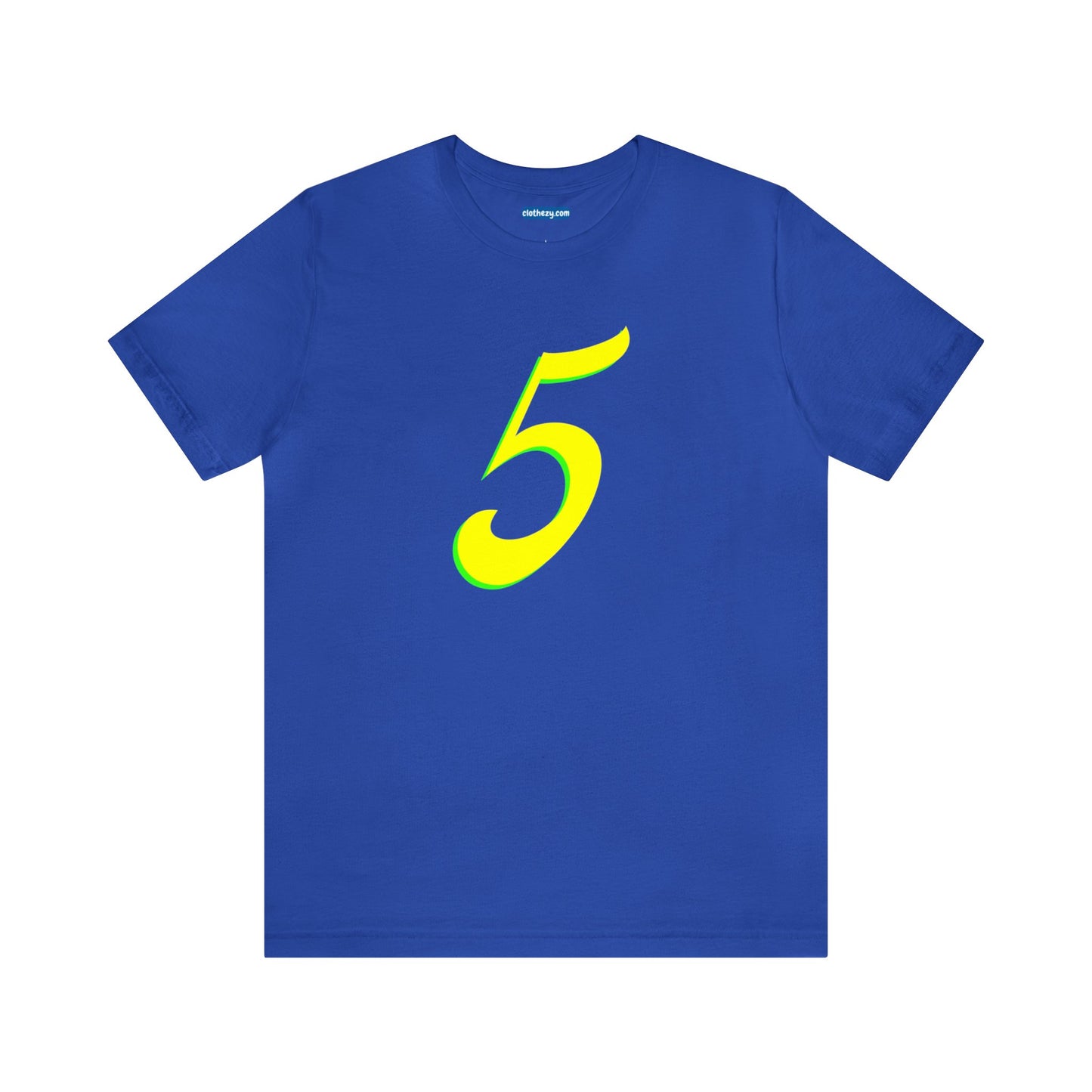 Number 5 Design - Soft Cotton Tee for birthdays and celebrations, Gift for friends and family, Multiple Options by clothezy.com in Royal Blue Size Small - Buy Now