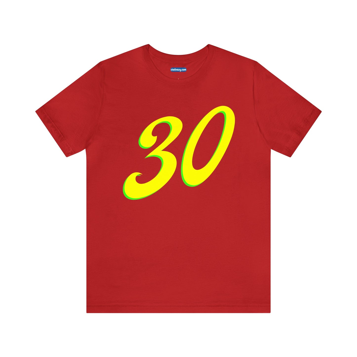 Number 30 Design - Soft Cotton Tee for birthdays and celebrations, Gift for friends and family, Multiple Options by clothezy.com in Red Size Small - Buy Now