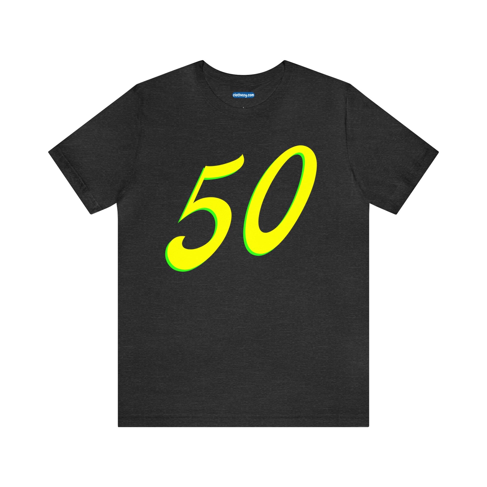Number 50 Design - Soft Cotton Tee for birthdays and celebrations, Gift for friends and family, Multiple Options by clothezy.com in Gold Size Small - Buy Now