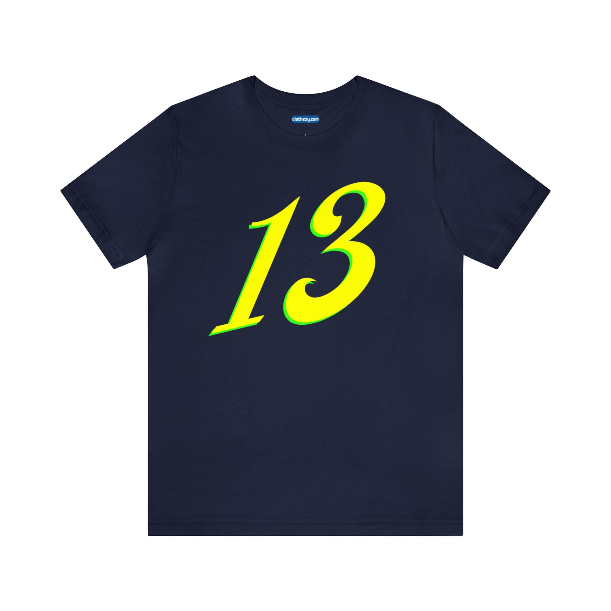 Number 13 Design - Soft Cotton Tee for birthdays and celebrations, Gift for friends and family, Multiple Options by clothezy.com in Orange Size Small - Buy Now