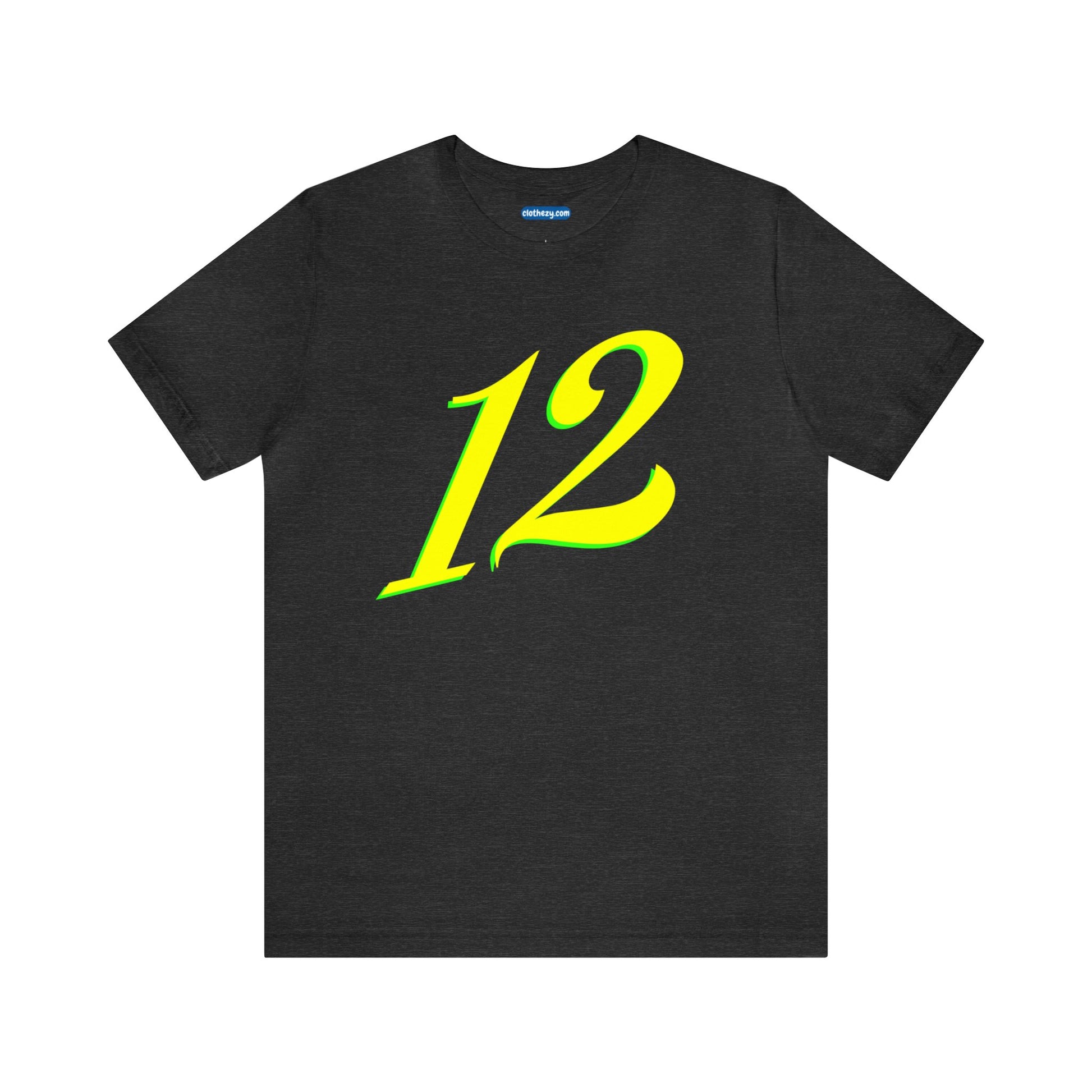 Number 12 Design - Soft Cotton Tee for birthdays and celebrations, Gift for friends and family, Multiple Options by clothezy.com in Gold Size Small - Buy Now