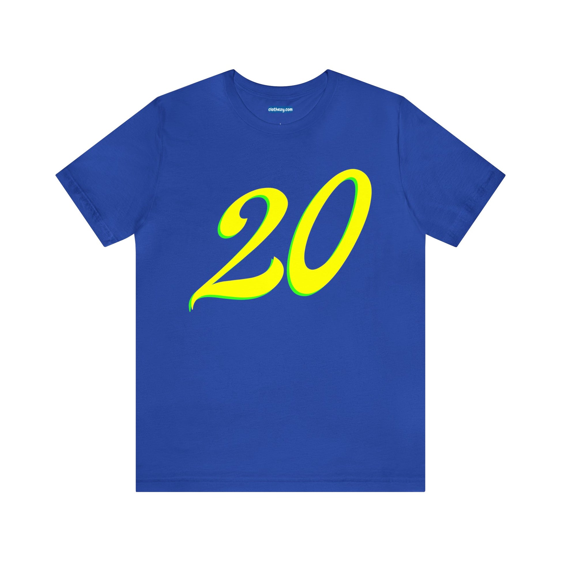 Number 20 Design - Soft Cotton Tee for birthdays and celebrations, Gift for friends and family, Multiple Options by clothezy.com in Royal Blue Size Small - Buy Now
