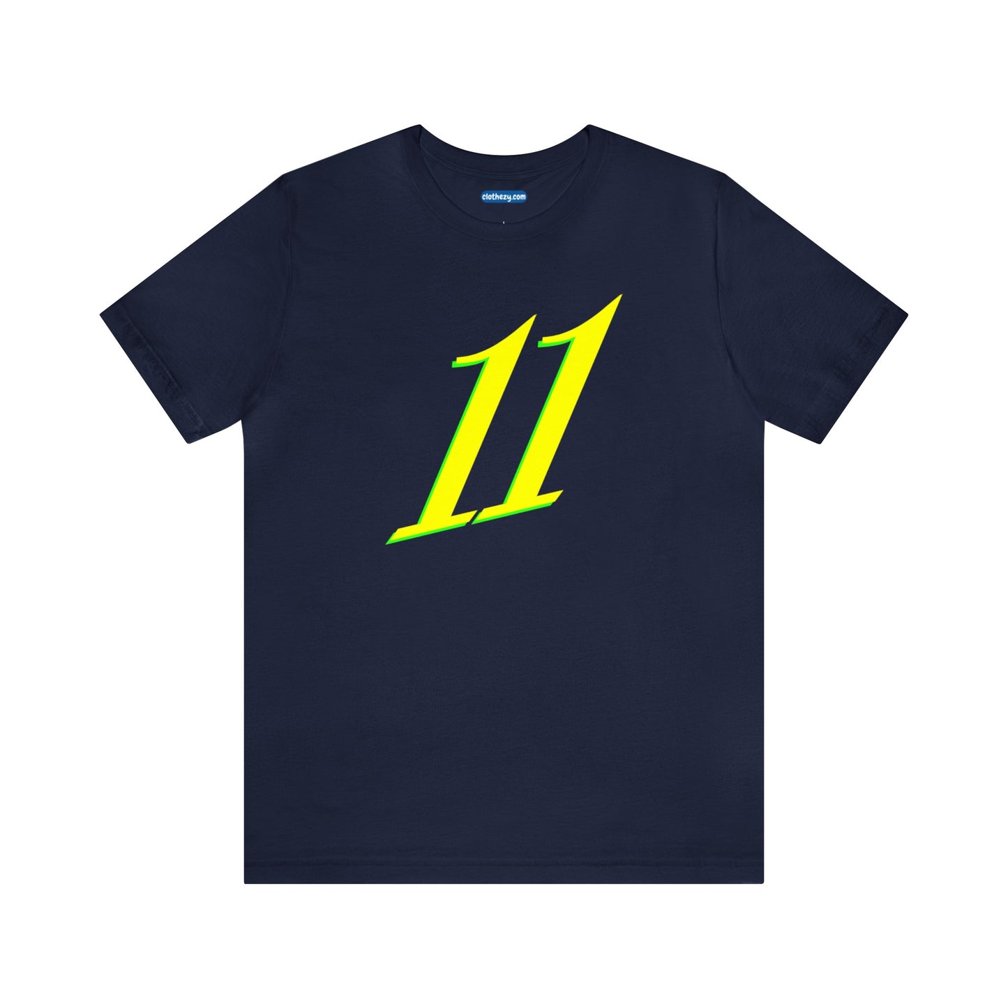 Number 11 Design - Soft Cotton Tee for birthdays and celebrations, Gift for friends and family, Multiple Options by clothezy.com in Navy Size Small - Buy Now