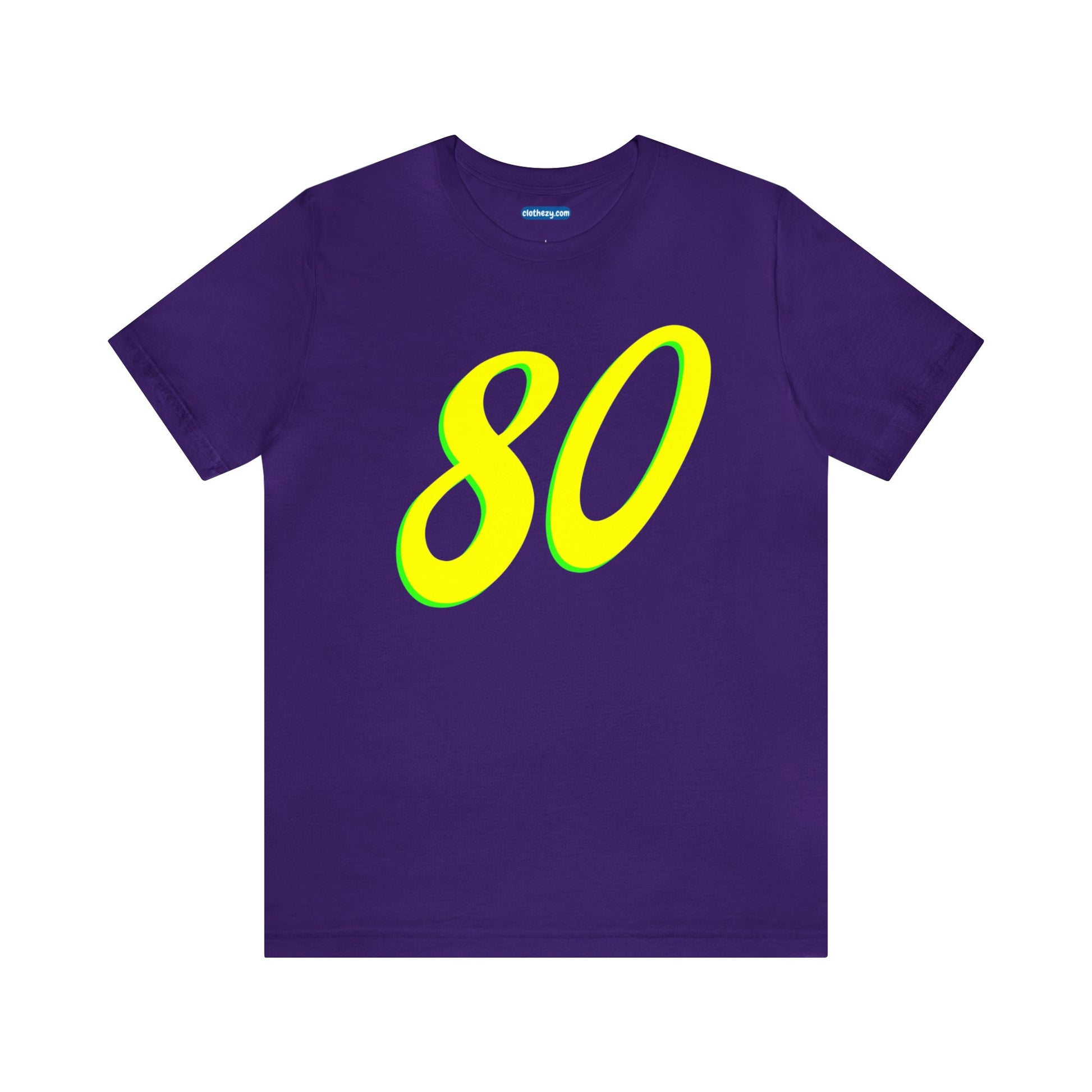 Number 80 Design - Soft Cotton Tee for birthdays and celebrations, Gift for friends and family, Multiple Options by clothezy.com in Royal Blue Size Small - Buy Now