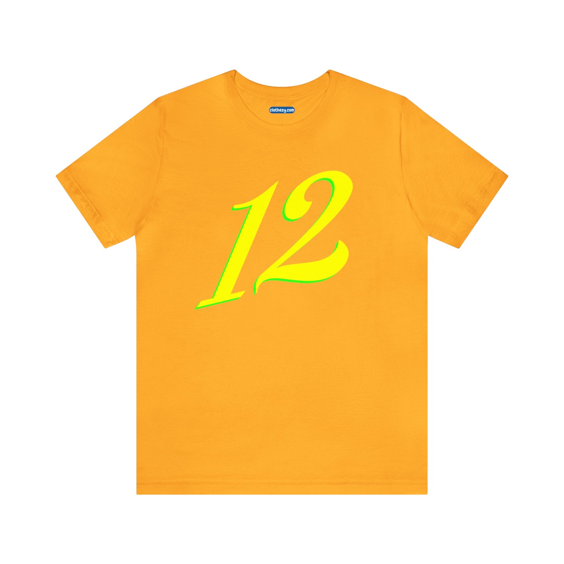 Number 12 Design - Soft Cotton Tee for birthdays and celebrations, Gift for friends and family, Multiple Options by clothezy.com in Green Heather Size Small - Buy Now