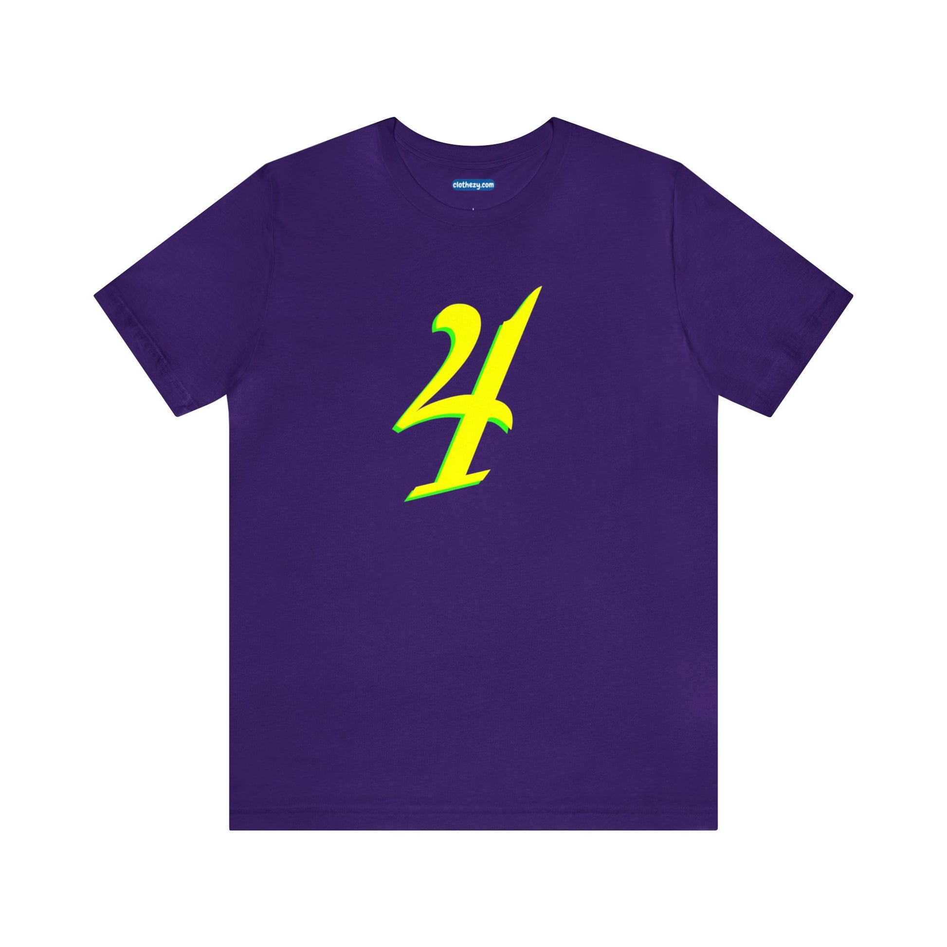 Number 4 Design - Soft Cotton Tee for birthdays and celebrations, Gift for friends and family, Multiple Options by clothezy.com in Purple Size Small - Buy Now