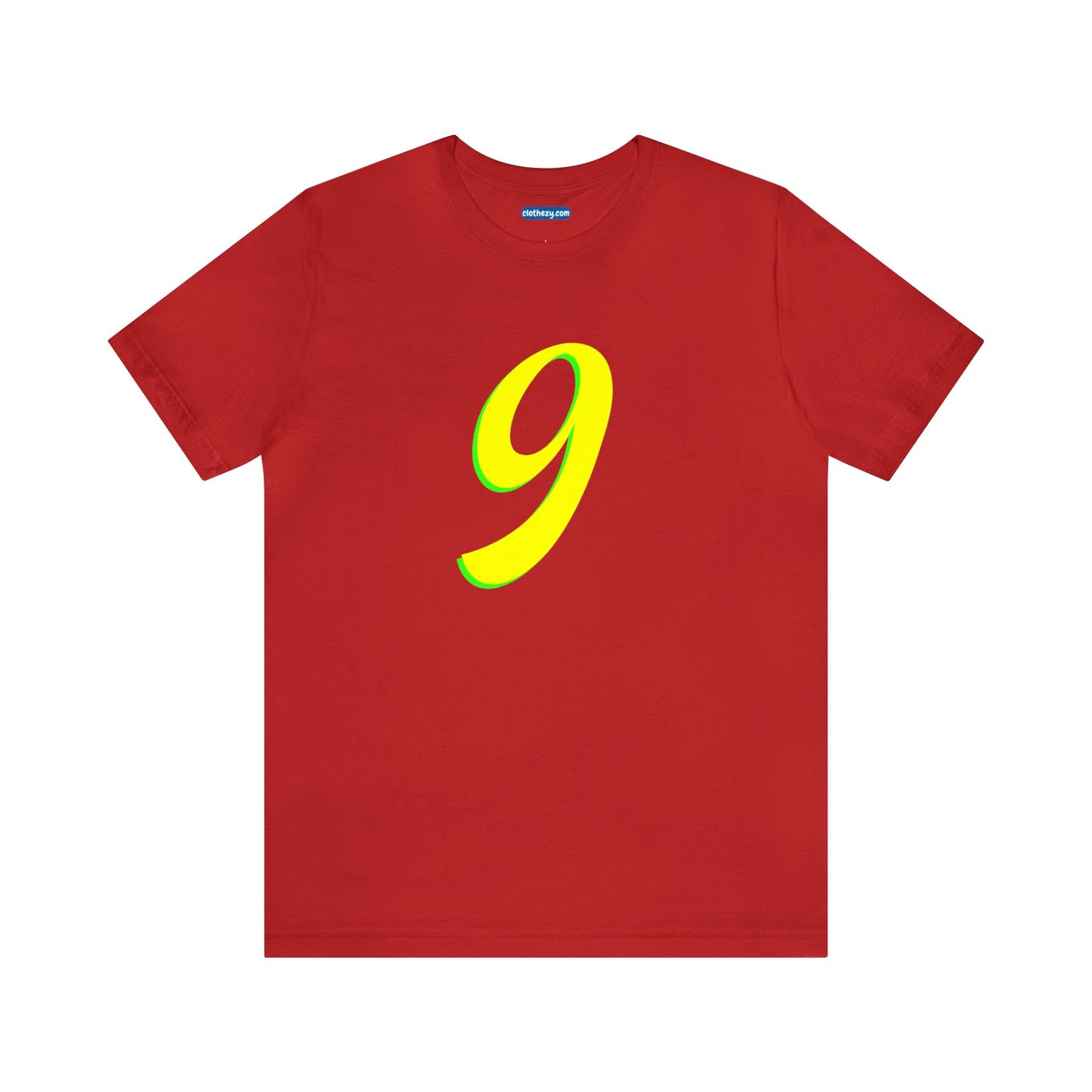 Number 9 Design - Soft Cotton Tee for birthdays and celebrations, Gift for friends and family, Multiple Options by clothezy.com in Red Size Small - Buy Now