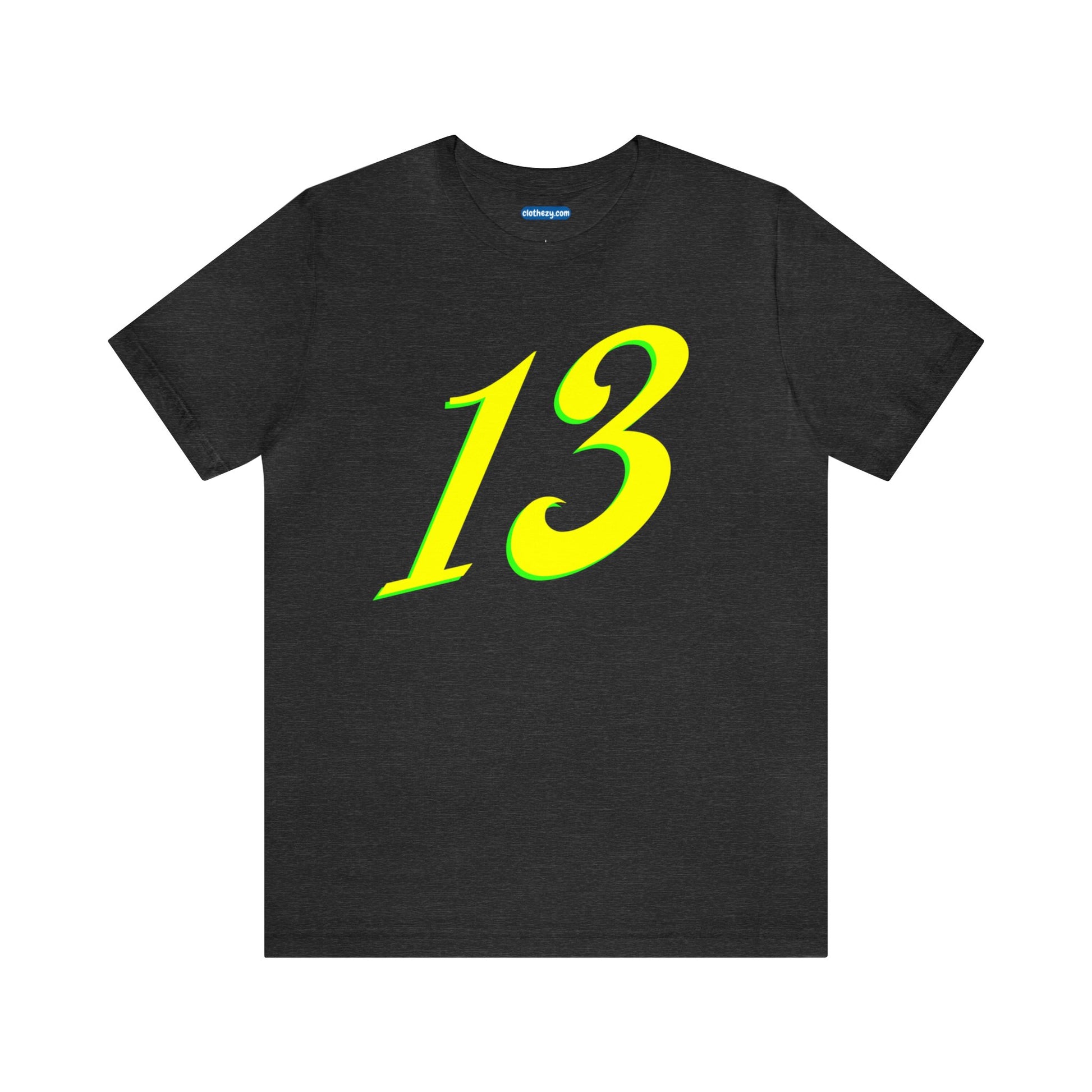 Number 13 Design - Soft Cotton Tee for birthdays and celebrations, Gift for friends and family, Multiple Options by clothezy.com in Gold Size Small - Buy Now