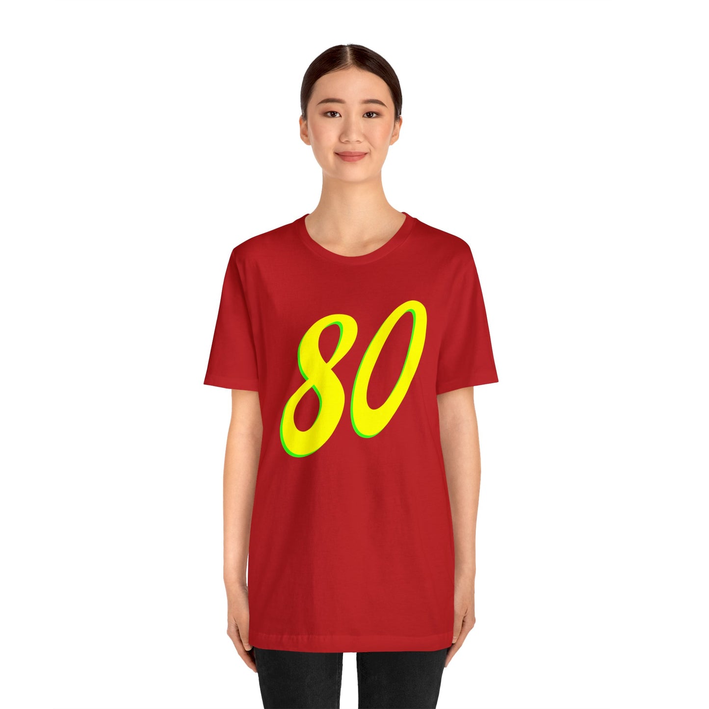 Number 80 Design - Soft Cotton Tee for birthdays and celebrations, Gift for friends and family, Multiple Options by clothezy.com in Dark Grey Heather Size Medium - Buy Now