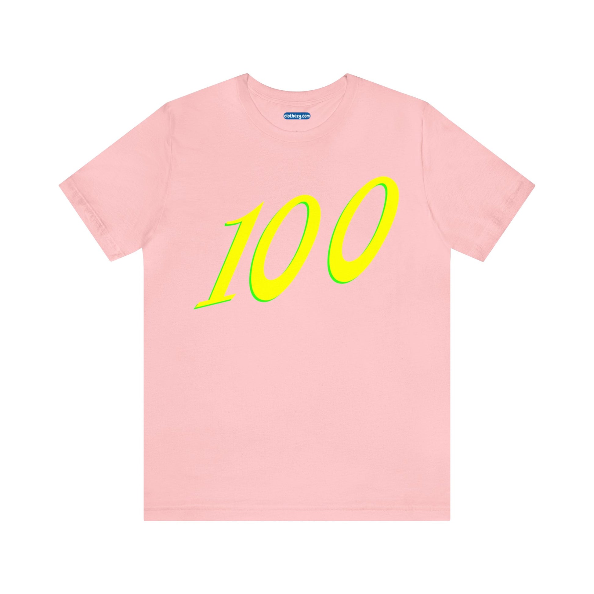 Number 100 Design - Soft Cotton Tee for birthdays and celebrations, Gift for friends and family, Multiple Options by clothezy.com in Pink Size Small - Buy Now