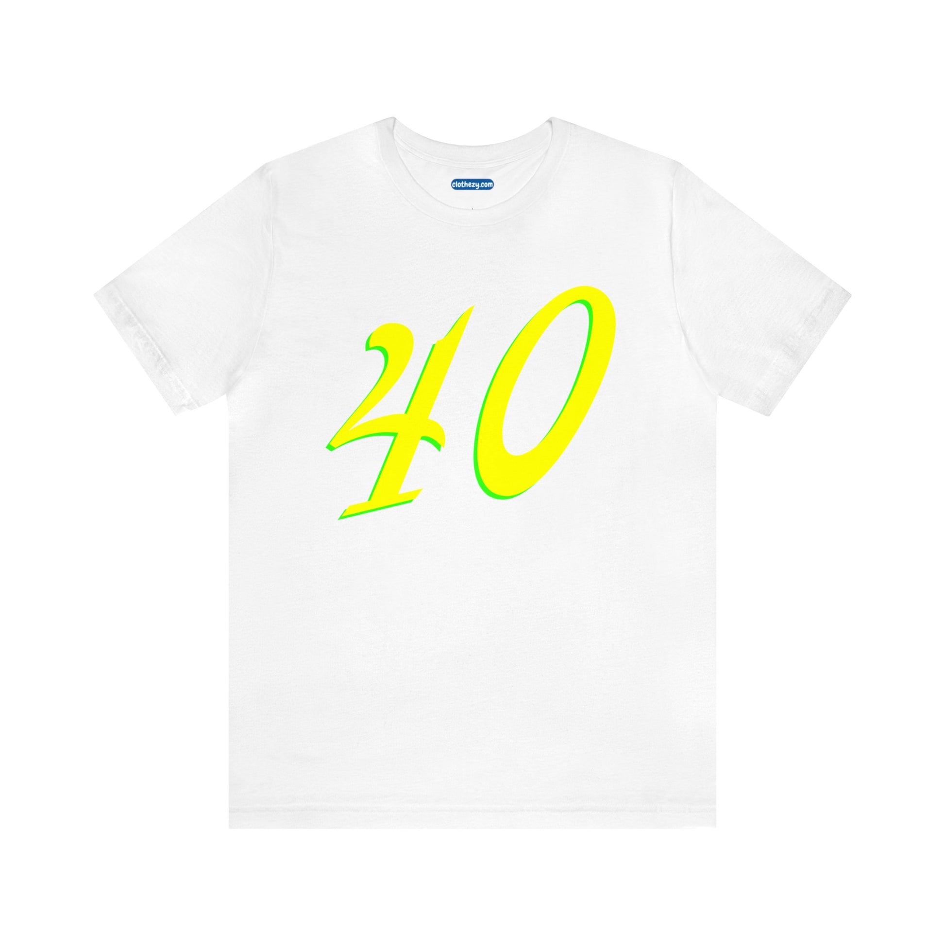 Number 40 Design - Soft Cotton Tee for birthdays and celebrations, Gift for friends and family, Multiple Options by clothezy.com in White Size Small - Buy Now