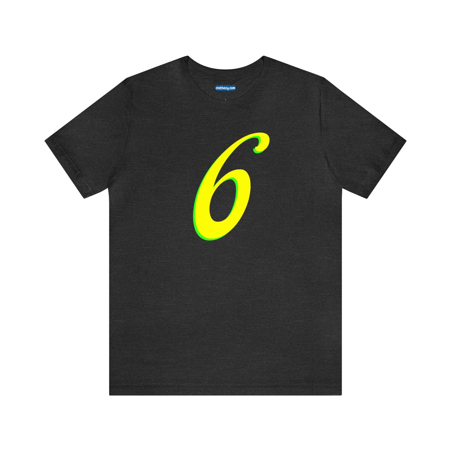 Number 6 Design - Soft Cotton Tee for birthdays and celebrations, Gift for friends and family, Multiple Options by clothezy.com in Gold Size Small - Buy Now